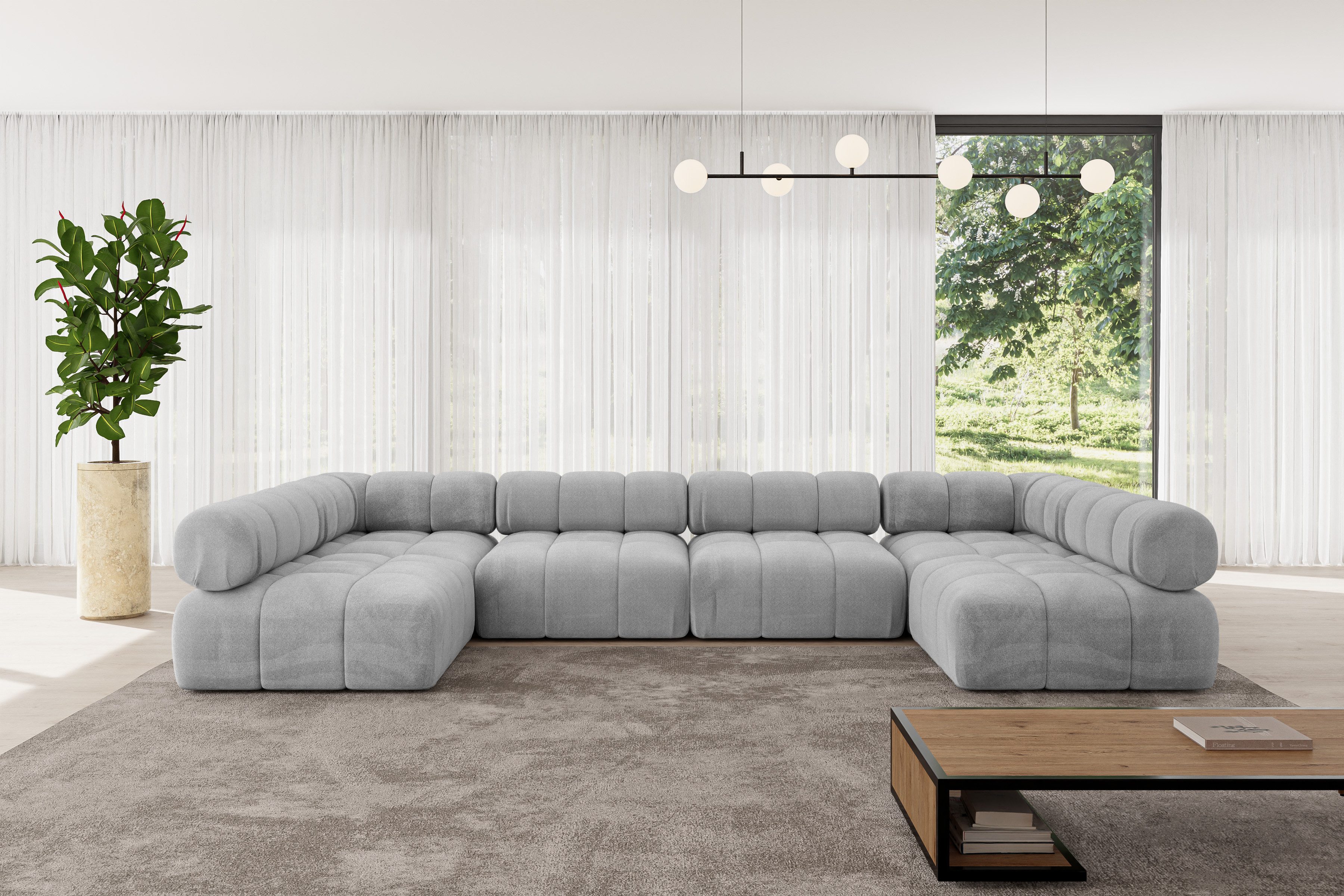 ALTDECOR Wohnlandschaft Garvo-U2, Corner Sofa U-Form Vielseitige Sofa Wohnlandschaft Wohnzimmer, Sofa Praktische Bequeme Funktionsecke Couch L-Form Eckcouch