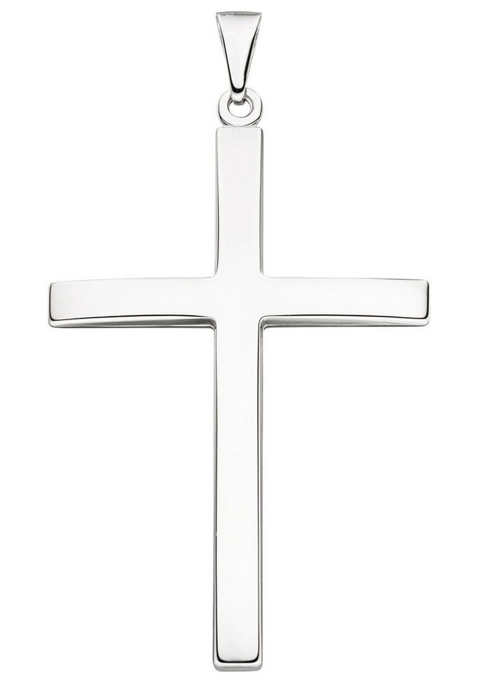 JOBO Kreuzanhänger Anhänger Kreuz, 925 Silber, Höhe ca. 58,4 mm, Breite ca.  36,1 mm, Tiefe ca. 2,4 mm