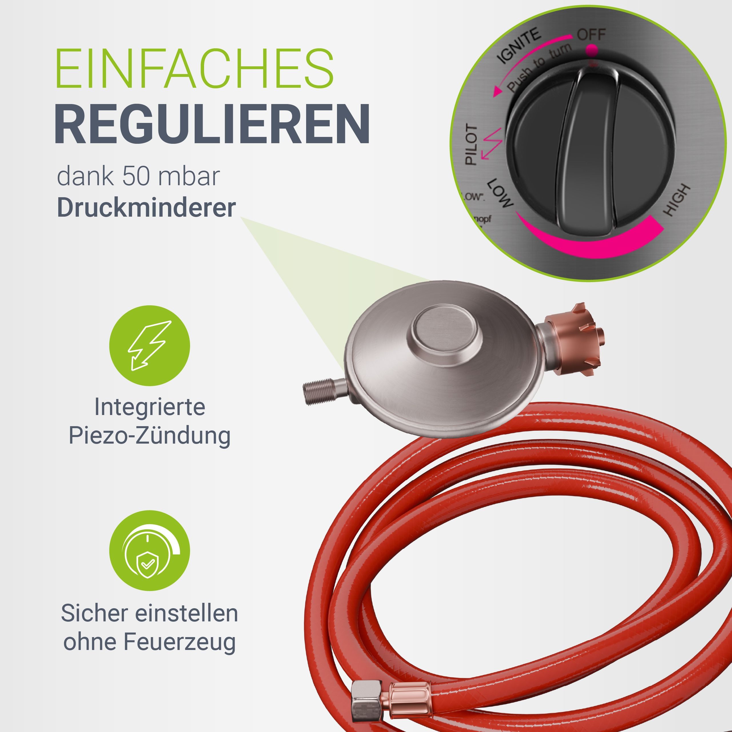 Juskys Heizstrahler Cuna, 11000 W, integrierter Kippschutz, Inkl. Druckminderer, robuste Schutzhülle