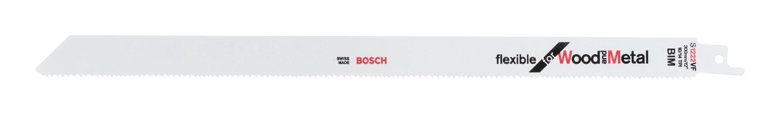 BOSCH Säbelsägeblatt (5 Stück), 1222 VF S Wood Flexible - Metal for and 5er-Pack