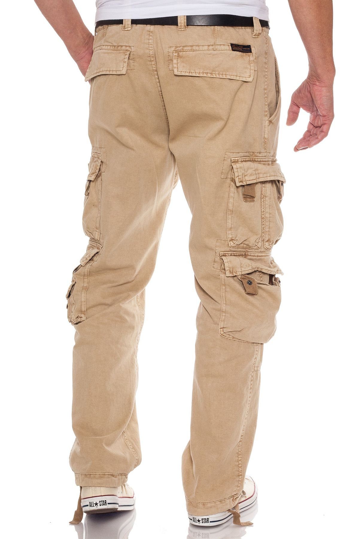 Jet Lag Cargohose Bikerhose mit vielen Taschen Straight Fit