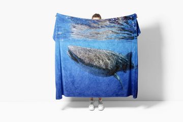 Sinus Art Handtücher Handtuch Strandhandtuch Saunatuch Kuscheldecke mit Tiermotiv Walhai unter Wasse, Baumwolle-Polyester-Mix (1-St), Handtuch