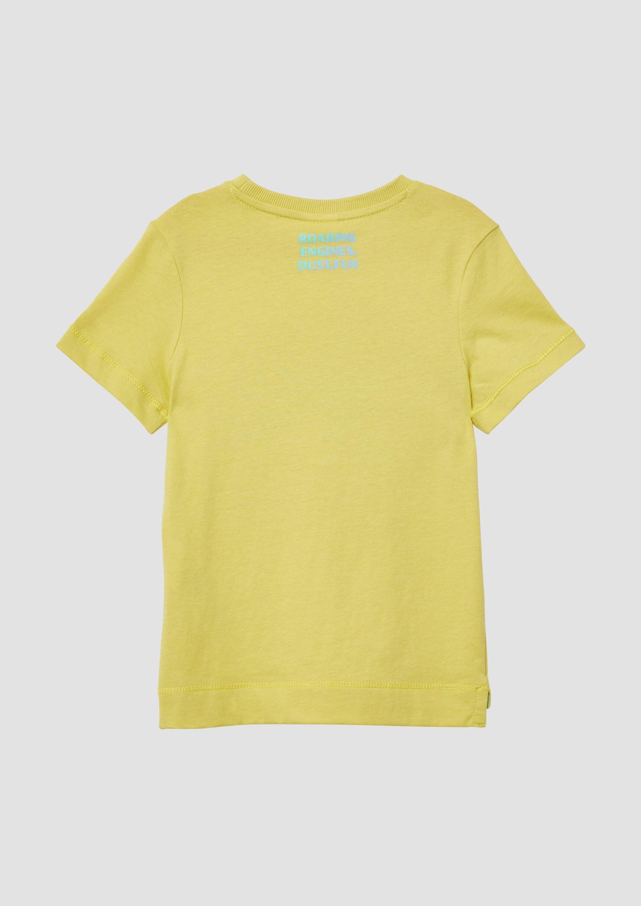 s.Oliver Kurzarmshirt T-Shirt Printshirt mit seitlichen Schlitzen am Saum