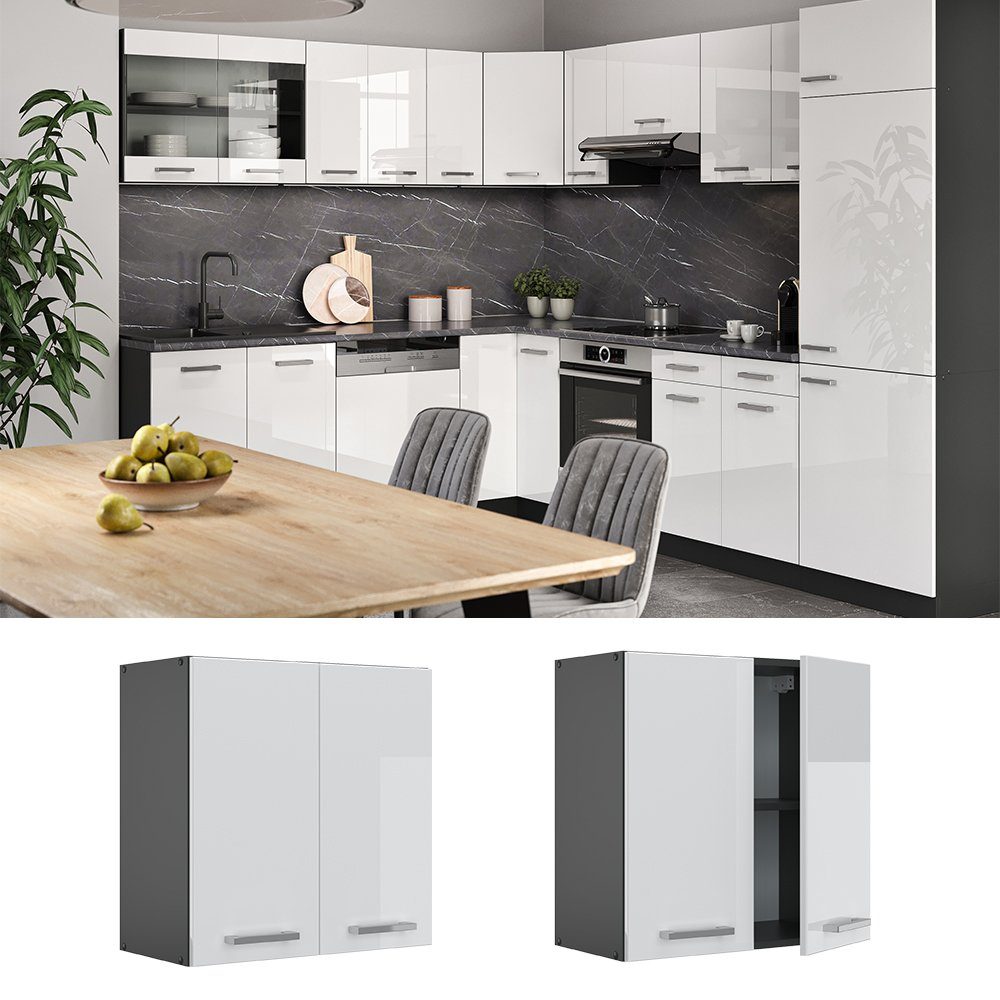 Vicco Hängeschrank R-Line, Weiß Hochglanz/Anthrazit, 60 günstig online kaufen