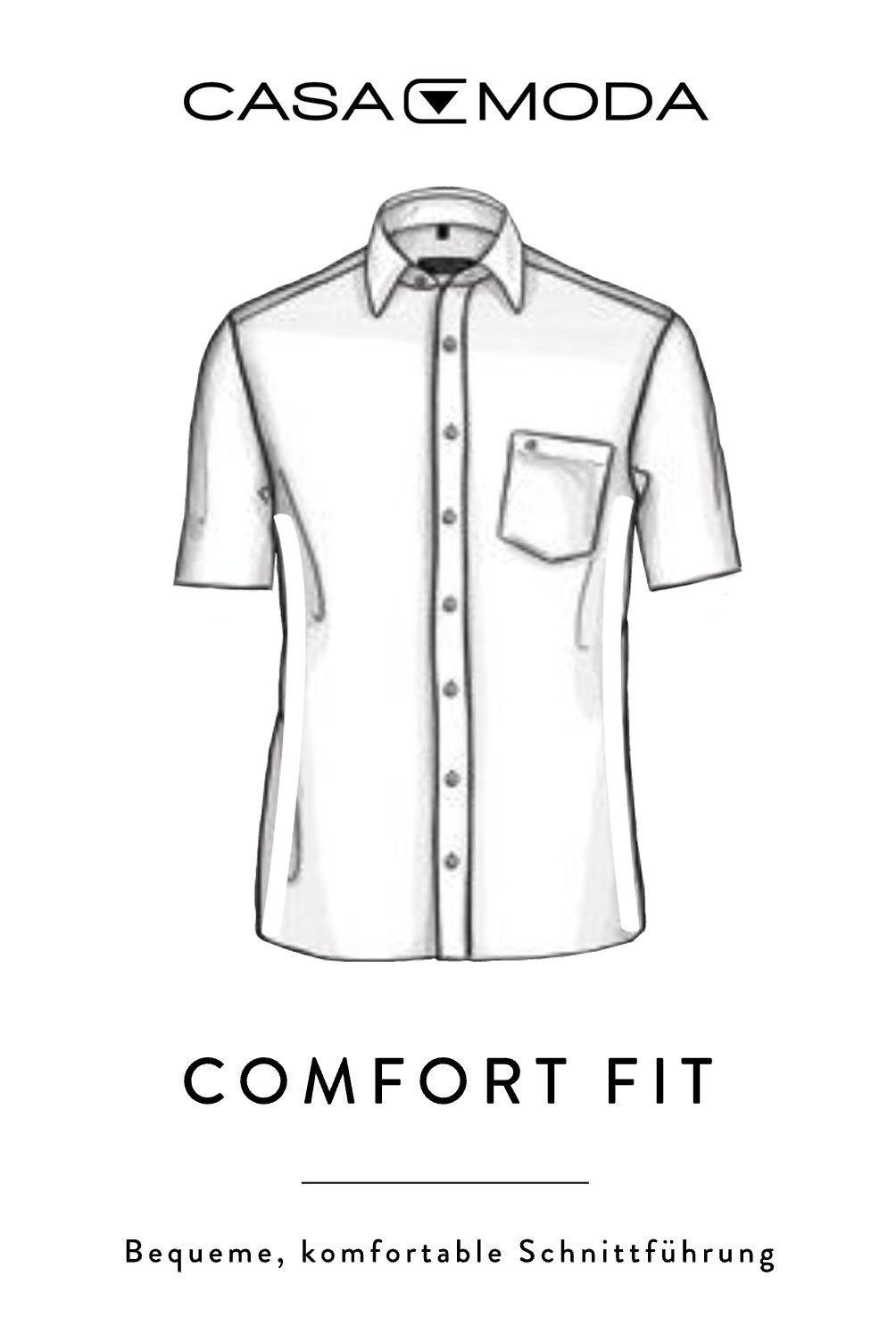 Weiß - Comfort Kurzarmhemd Kurzarmhemd CASAMODA Fit -