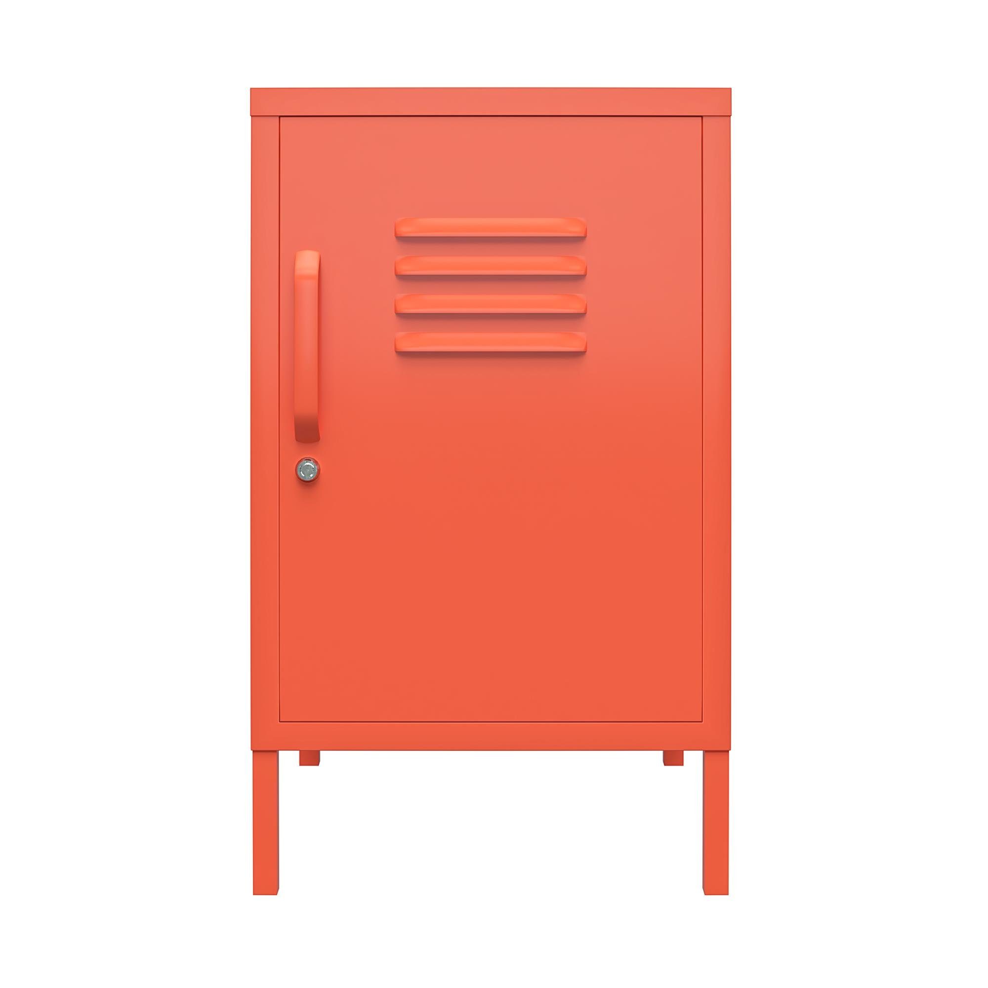 loft24 Nachtschrank Cache Metall im aus abschließbar, Retro-Design orange Spint-Look