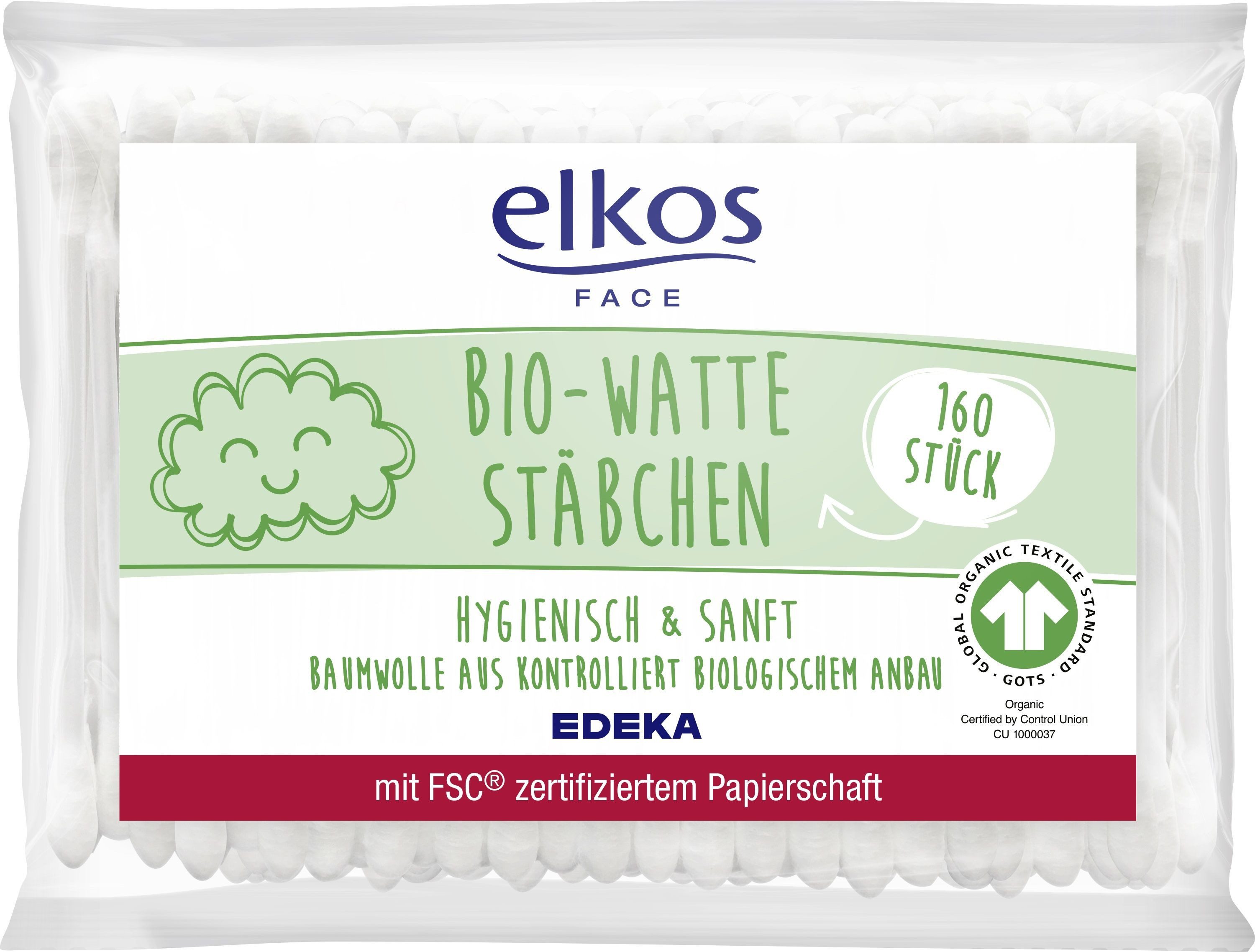 elkos Wattepadspender elkos 5621989000 Bio-Wattestäbchen Nachfüller - 160 Stück