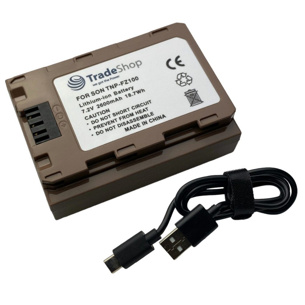 Trade-Shop Akku passend für Sony Alpha 8S III A1 6600 FX3 FX30 ILCE-7M4 ILCE-9M2 Kamera-Akku Li-Ion 2600 mAh (7,2 V)