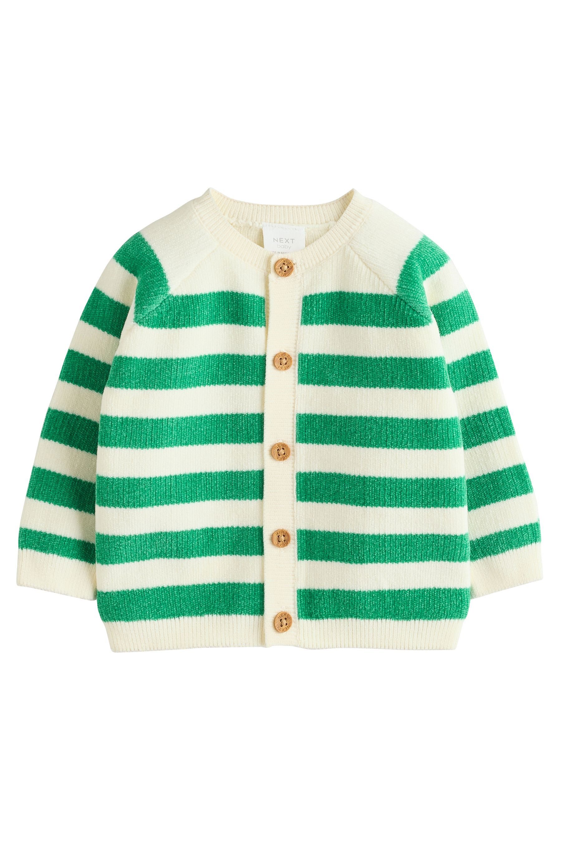 Next Strickjacke Gestreifte Baby Strickjacke aus Chenille (1-tlg)