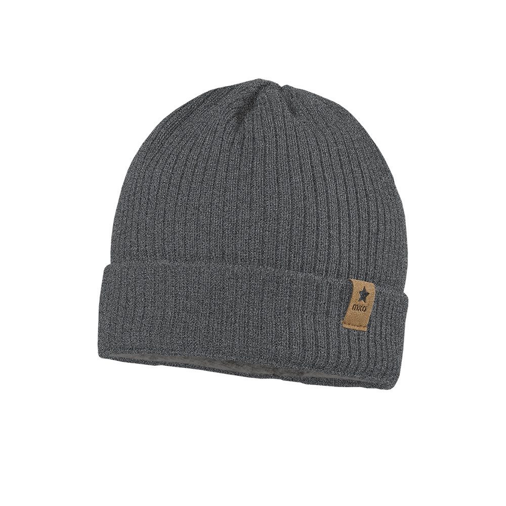 MAXIMO Strickmütze GOTS BABY-Beanie, Umschlag Fleecefutter (1-St)