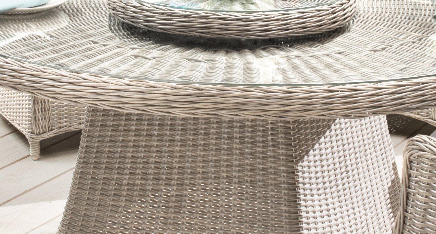 Destiny Drehteller LUNA, Aluminium, Polyrattan