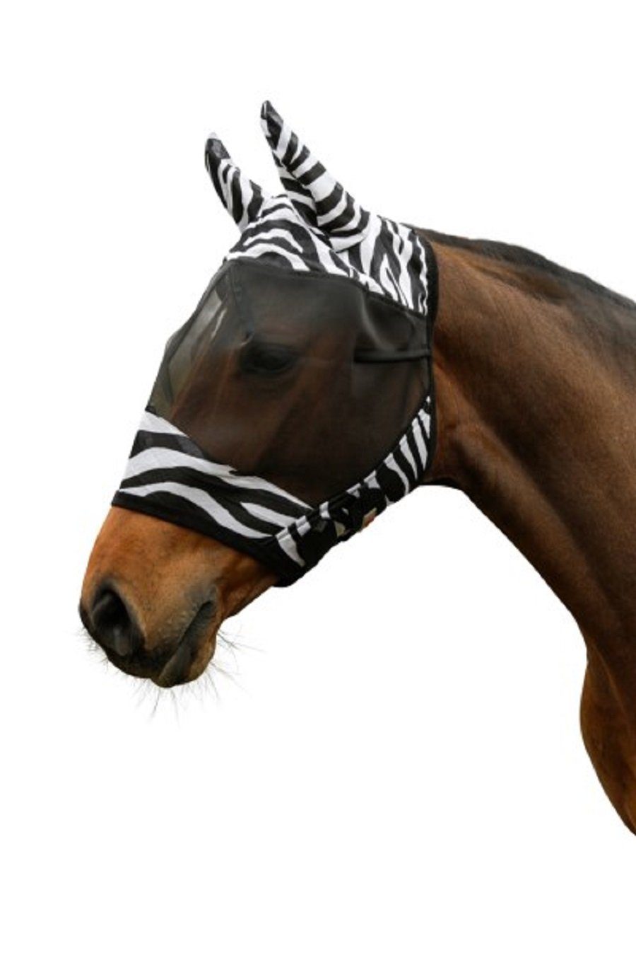 Kerbl Pferde-Fliegendecke Kerbl Fliegenschutzmaske Zebra Ohrenschutz 326114 mit
