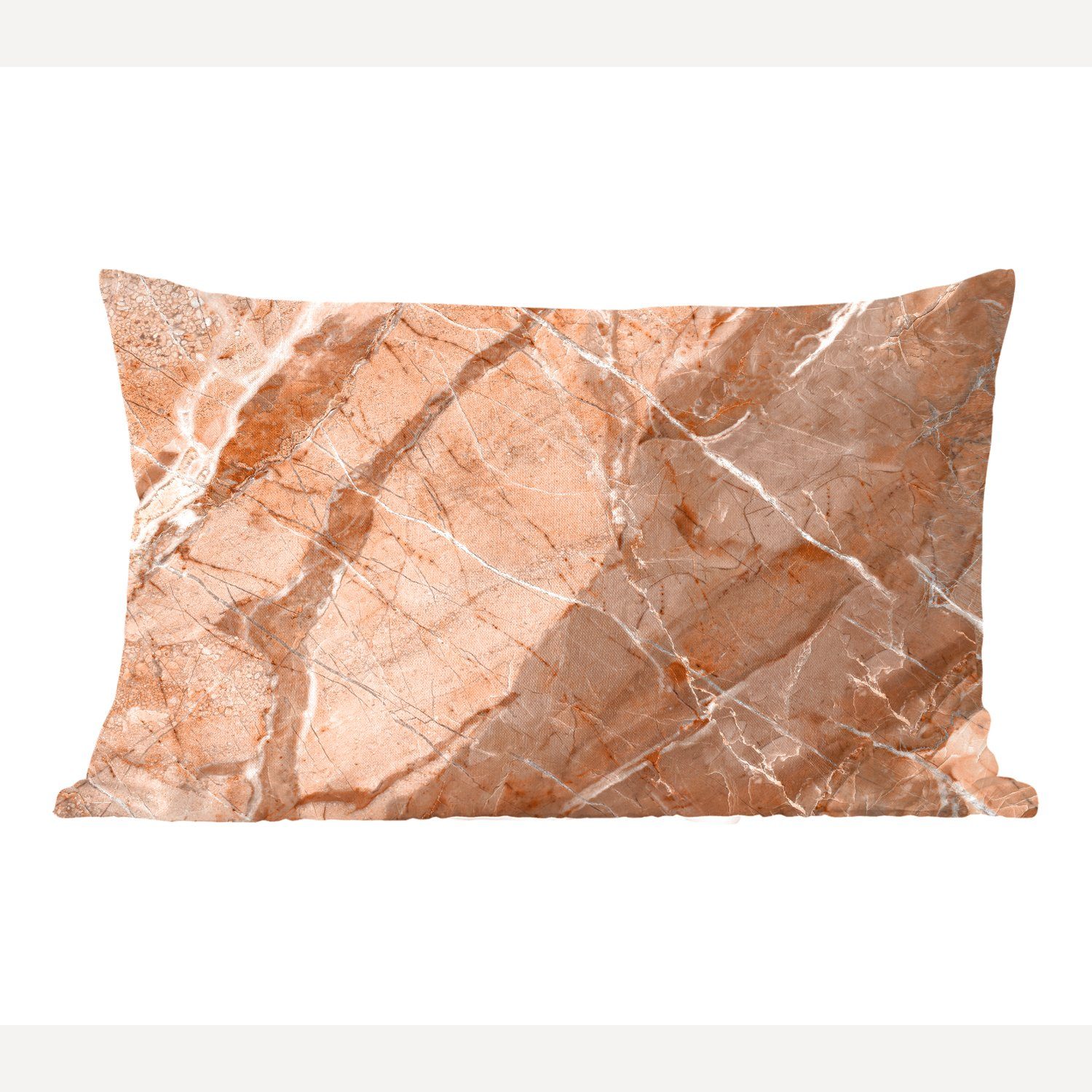 MuchoWow Dekokissen Kristall - Orange - Weiß - Granit, Wohzimmer Dekoration, Zierkissen, Dekokissen mit Füllung, Schlafzimmer