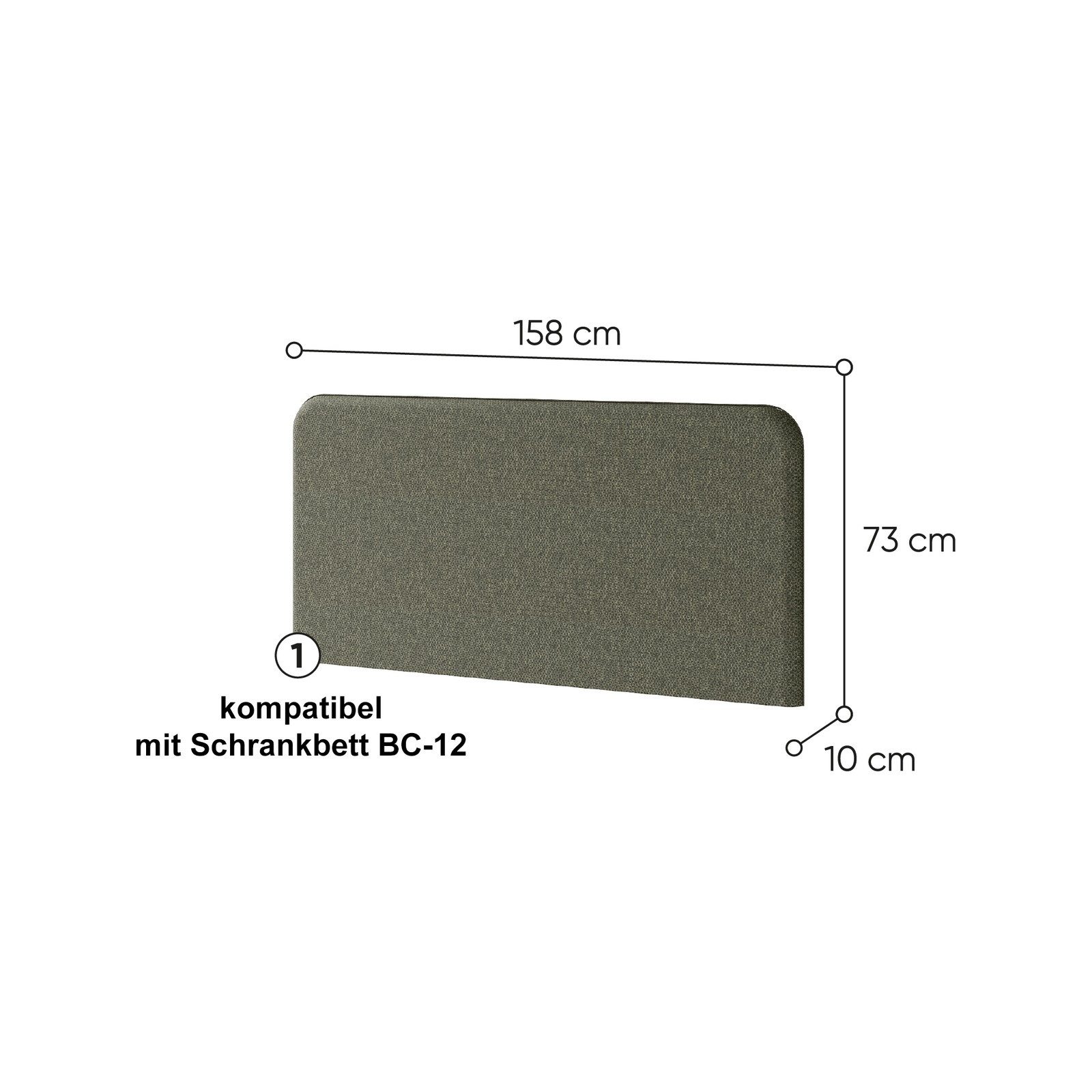 HAUSELEMENT Kopfteil BC-17 LENART BED CONCEPT, Kopfstütze für Schrankbett BC-12