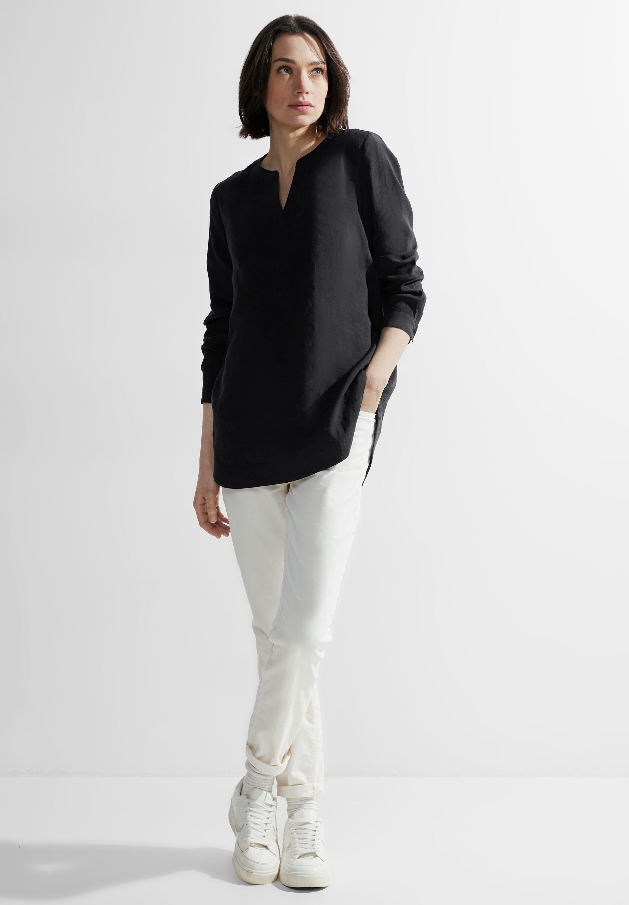 Cecil Longstyle Blouse Solid Black Longbluse