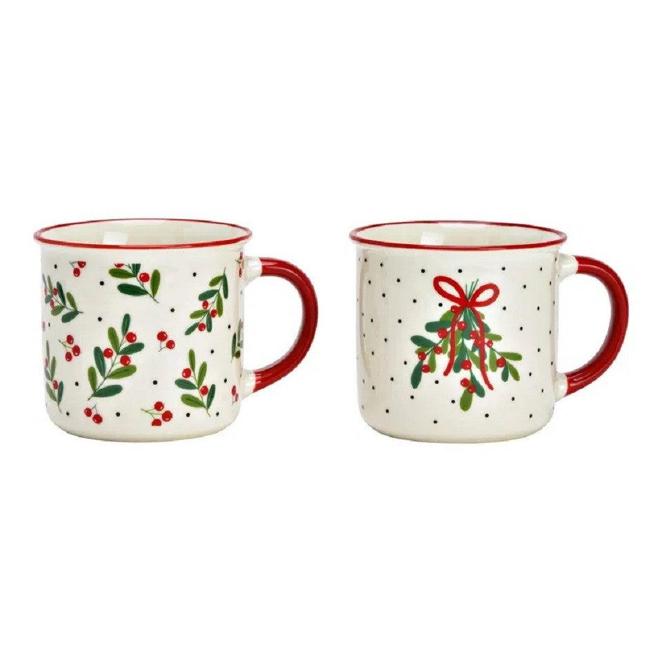 Interdesign24 Tasse Weihnachtliche Tassen 2er-Set Porzellan, Porzellan