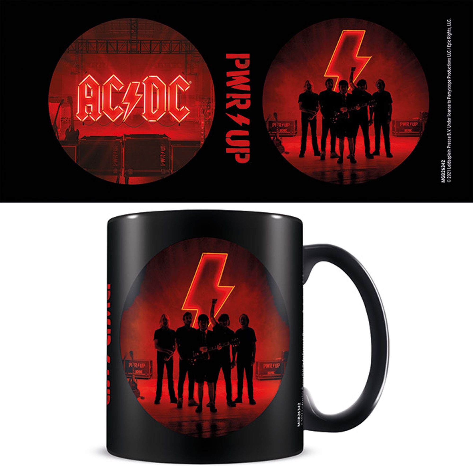 Tasse AC/DC - Lizenz Tassen 3D - PWR/UP Black