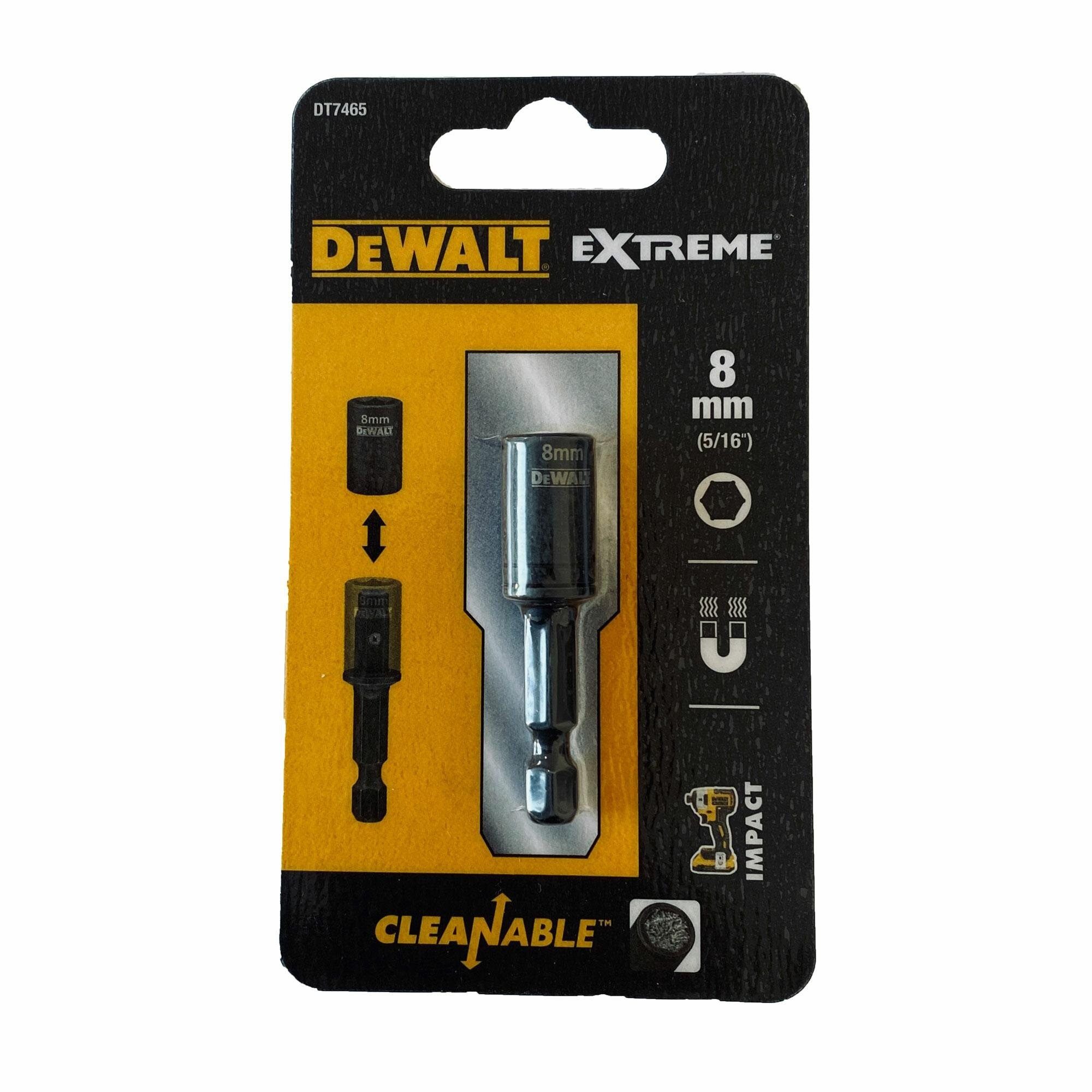 STANLEY Sechskant-Bit DEWALT SCHLAGSPITZE MIT BUCHSE, 8 MM, SELBSTREINIGEND