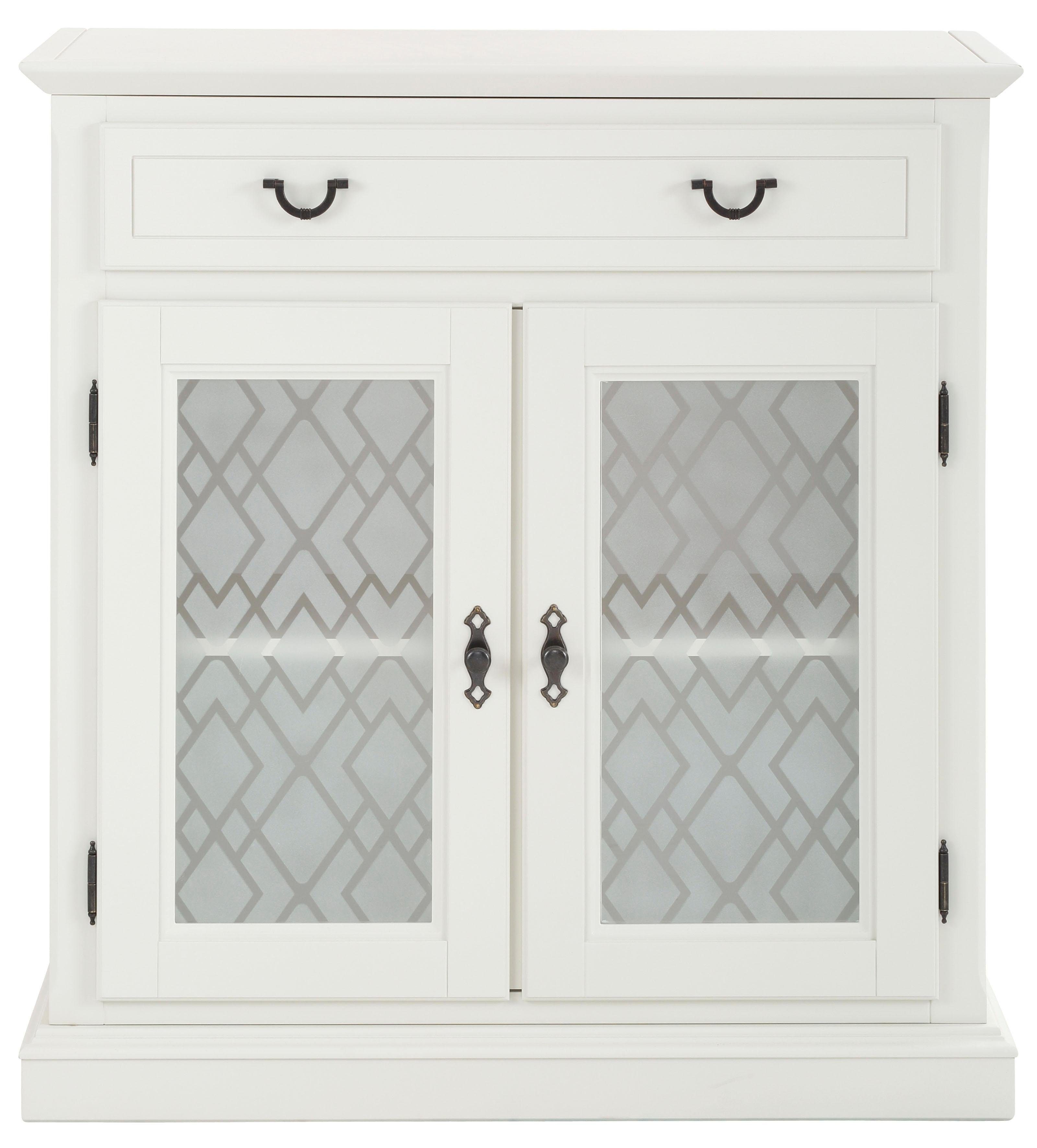 Premium collection by Home affaire Kommode »Kodia«, mit schönem Glasmuster auf den Türfronten, 2-türig, 89 cm breit-HomeTrends
