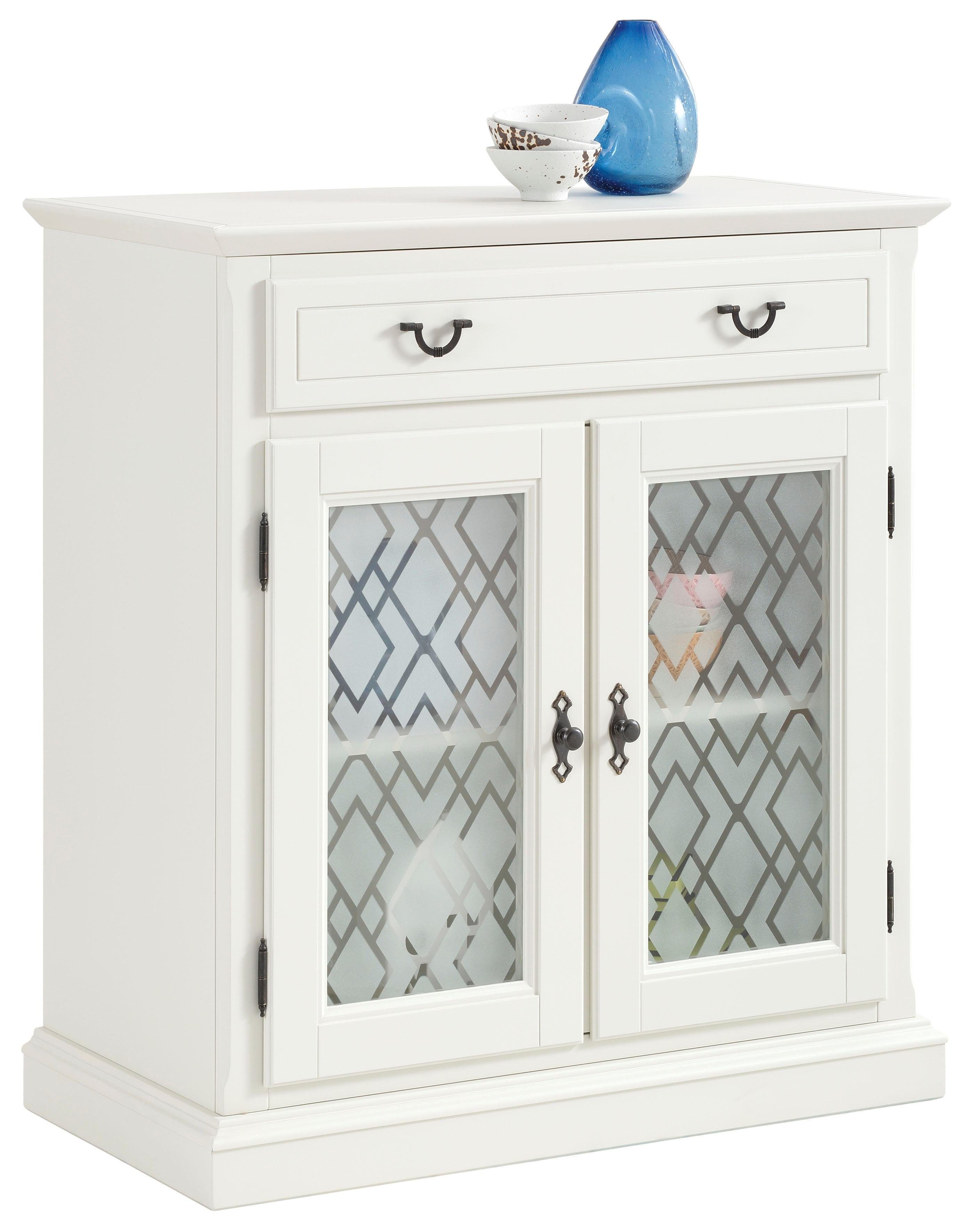 Premium collection by Home affaire Kommode »Kodia«, mit schönem Glasmuster auf den Türfronten, 2-türig, 89 cm breit-Otto