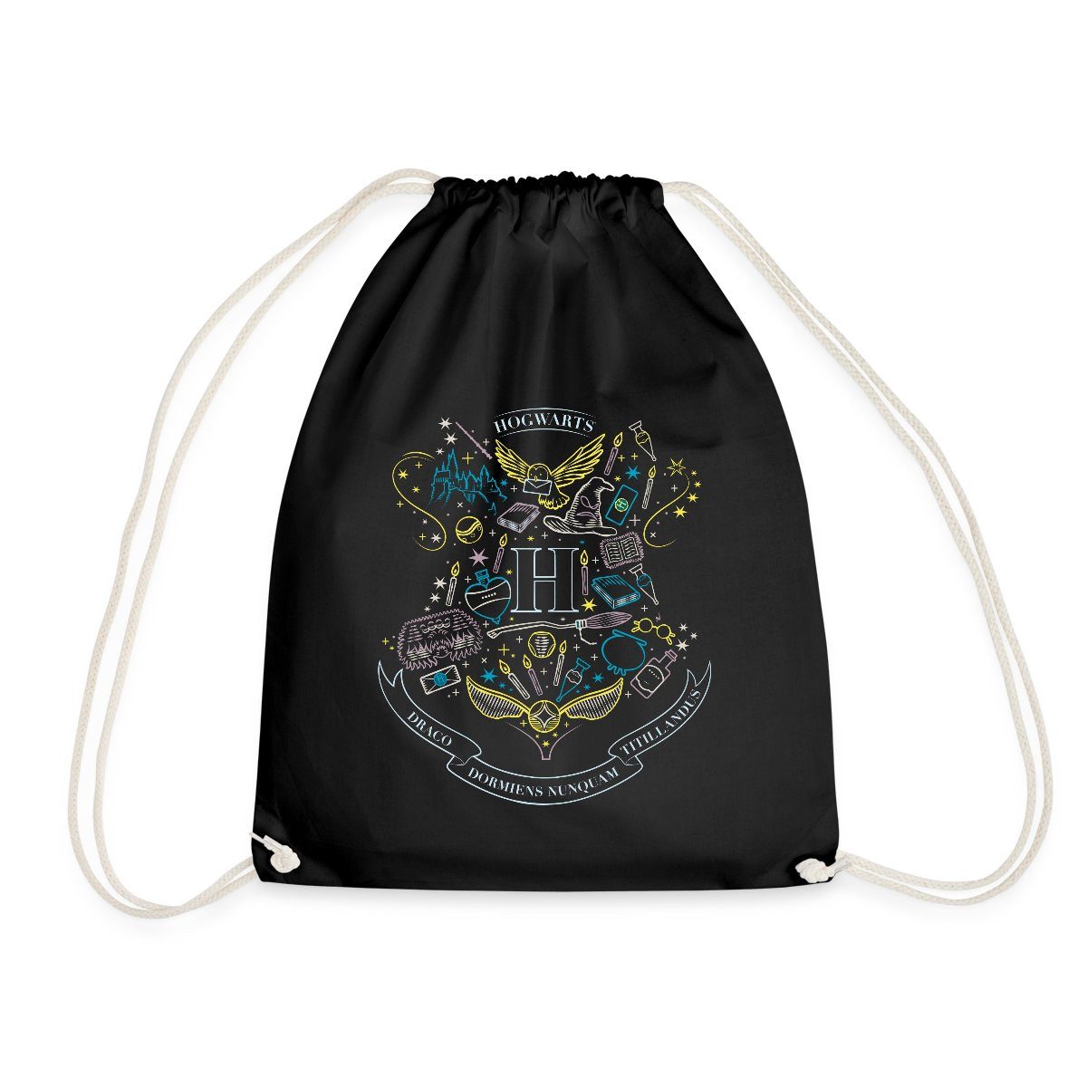 Spreadshirt Turnbeutel Harry Potter Hogwarts Elemente Turnbeutel (1-tlg)