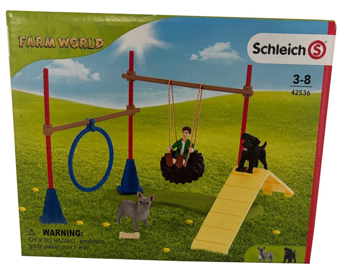 Schleich® Spielfigur Schleich Farm World, Hundespielplatz, Hundedressurplatz, Springreifen