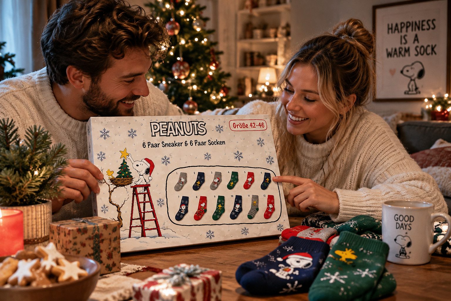 Sockswear Socken Peanuts Socken Adventskalender – Bild 3 von 3