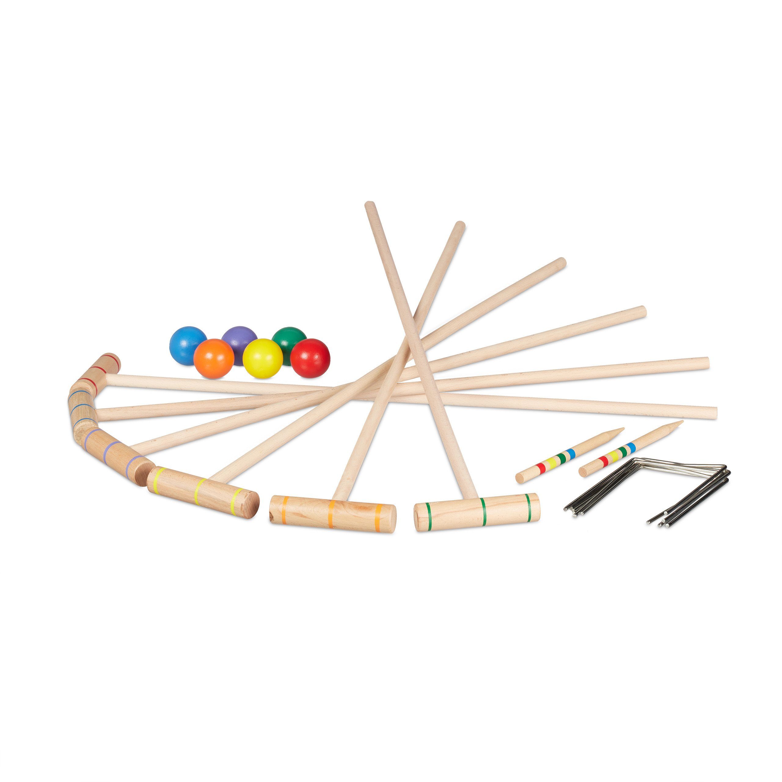 relaxdays Spielzeug-Gartenset Krocket Spiel für Kinder & Erwachsene günstig online kaufen