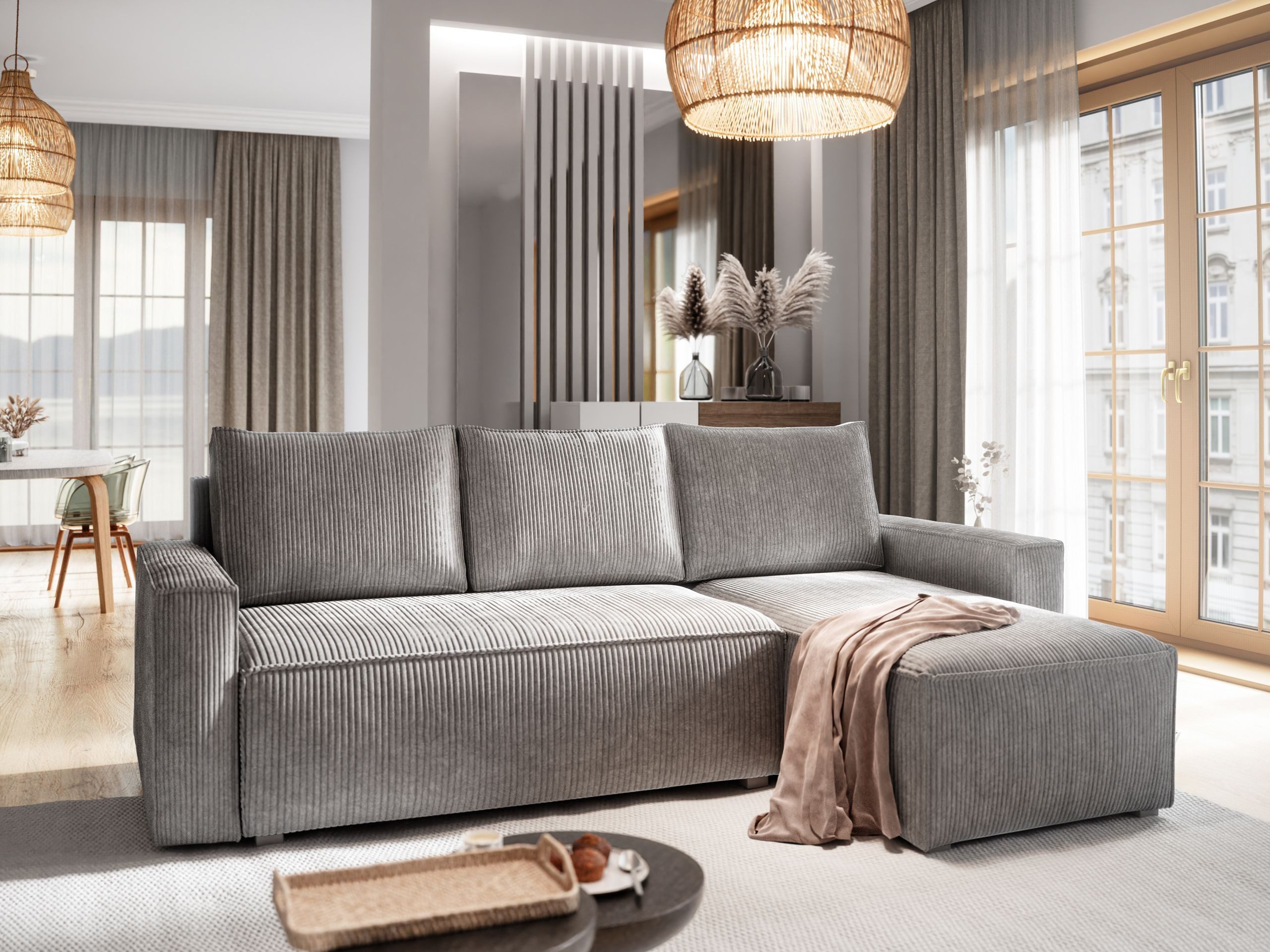 Masseno Ecksofa POTARO mit Schlaffunktion L-Form, Sofa mit Bettkasten günstig online kaufen