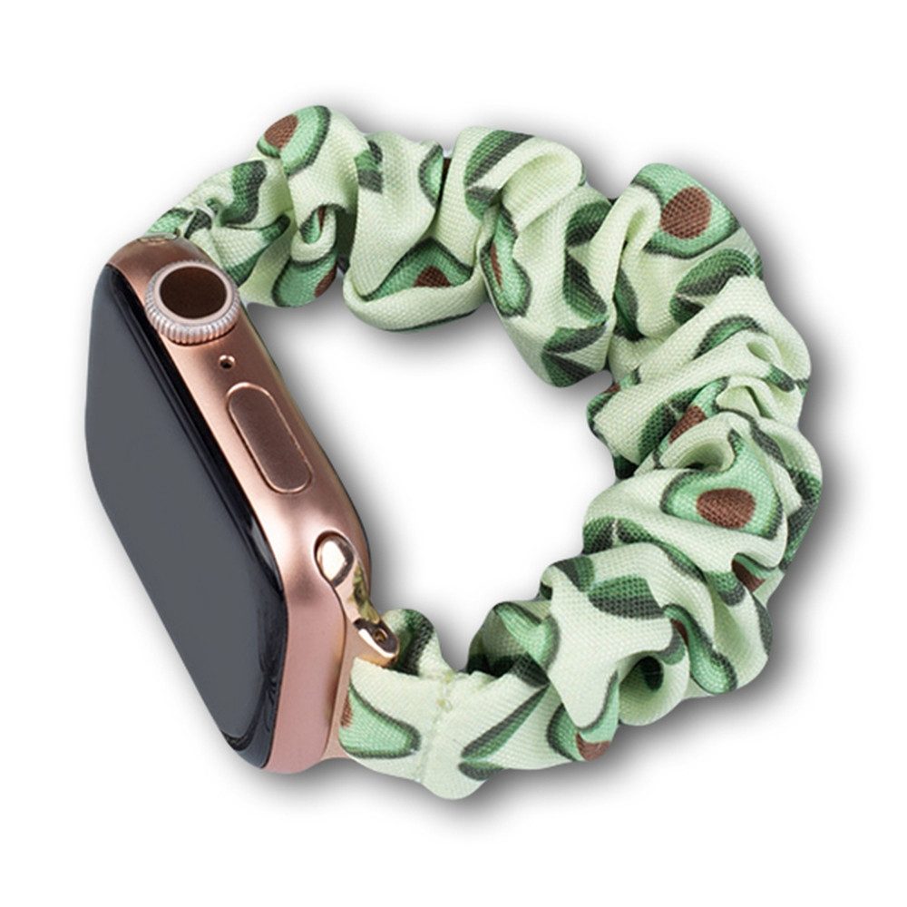 Hurtel Uhrenarmband Stoffarmband Wechselarmband Ersatzarmband, Avocado-Muster, elastisch, 12-21 cm Umfang