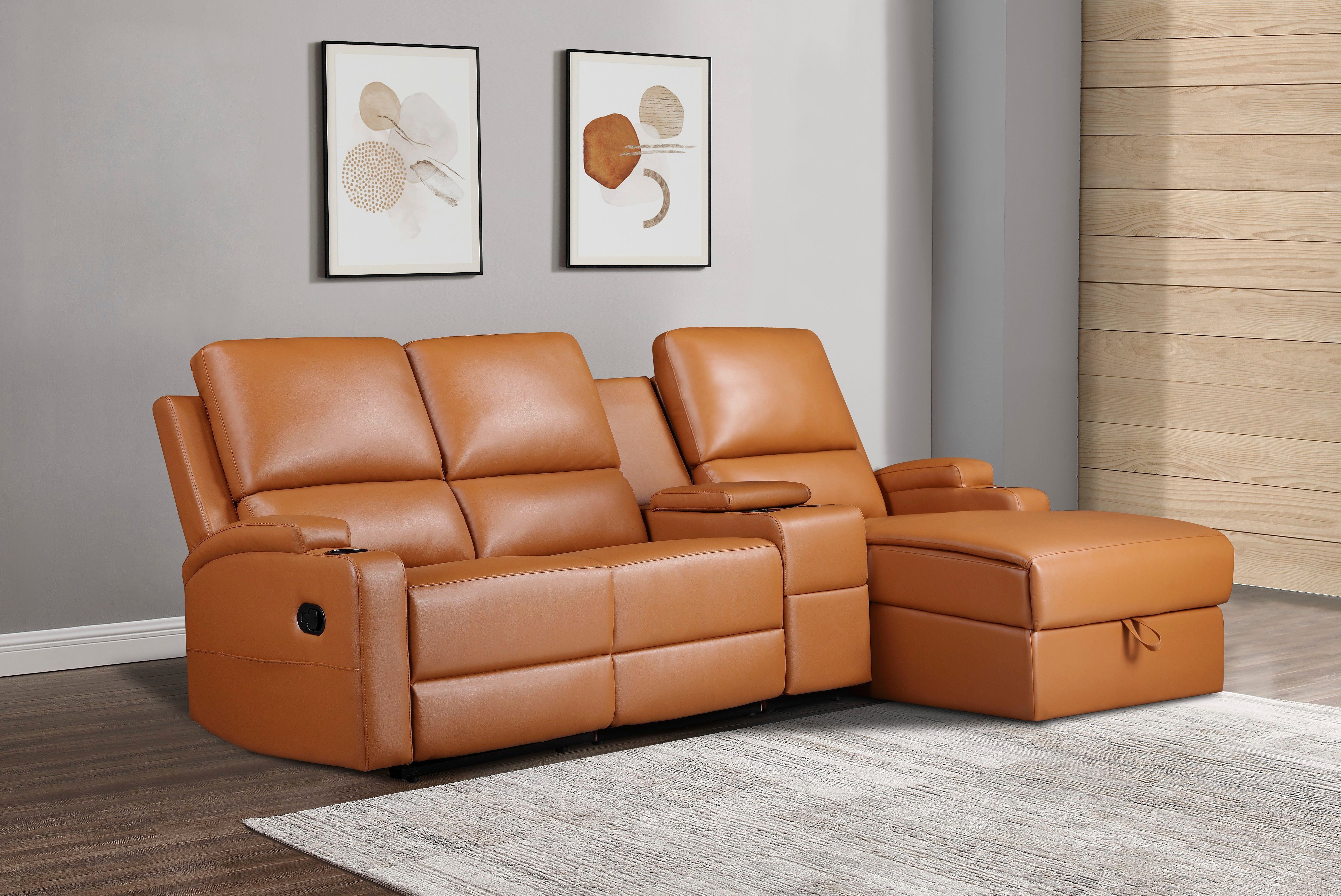 Home affaire Ecksofa NAPORI Multimediasofa, 3er Kinosessel XXL, L-Form, 3 Bezugsstoffe, Kinosofa mit Relaxfunktion, Getränkehalter, Staufach und Staukasten