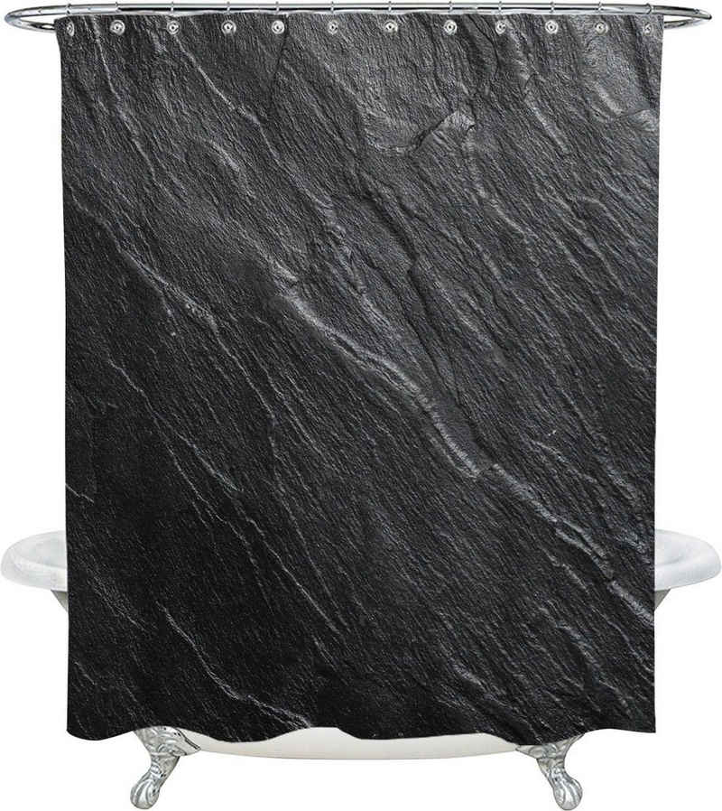 Sanilo Duschvorhang Granit Breite 180 cm, wasserdicht, Anti-Schimmel-Effekt, mit Beschwerungsband, 180x200cm