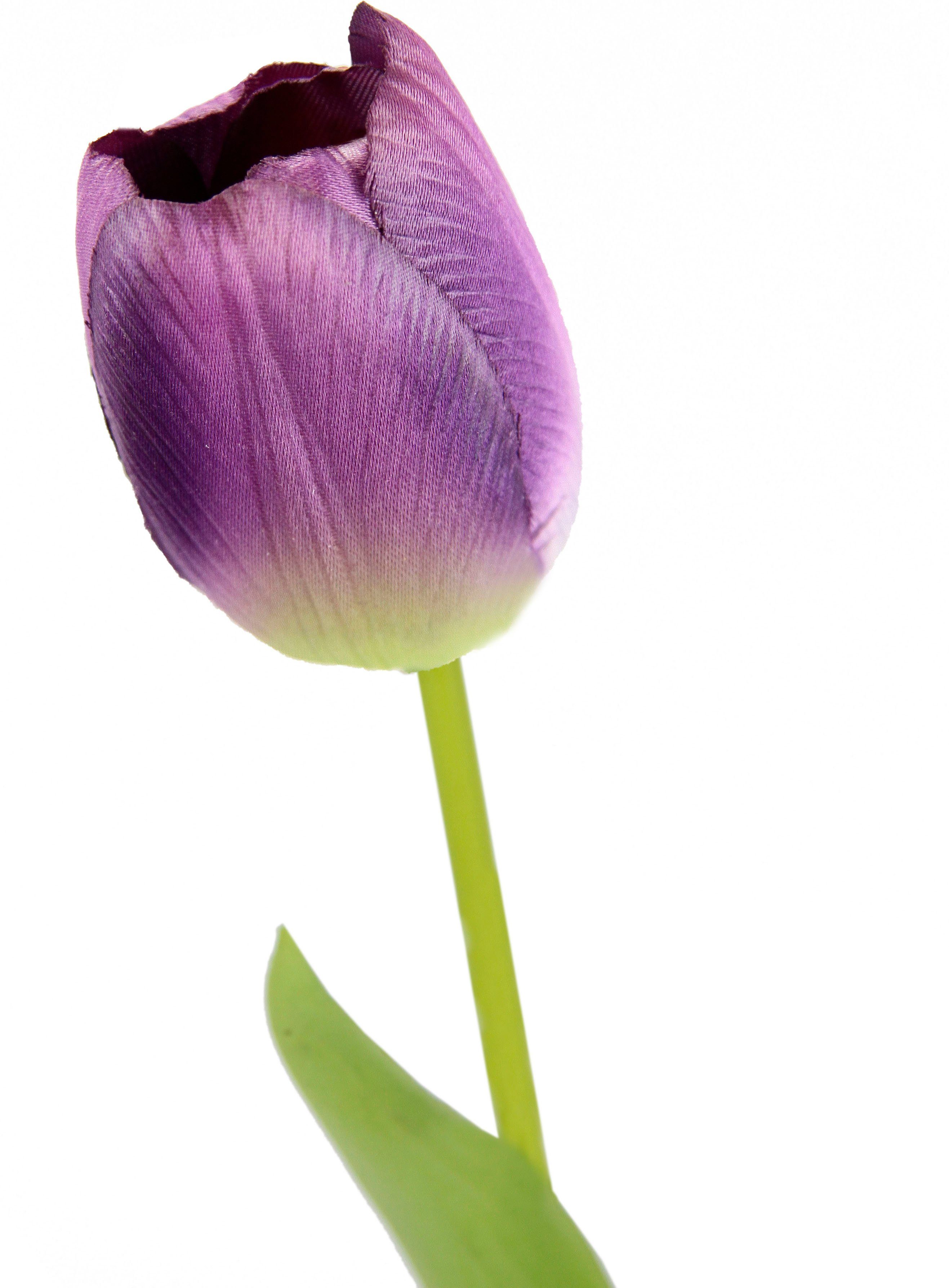 5er Kunstblumen, Real Höhe Set cm, Tulpenknospen, künstliche Stielblume Tulpen, Touch Kunstblume violett 67 I.GE.A.,