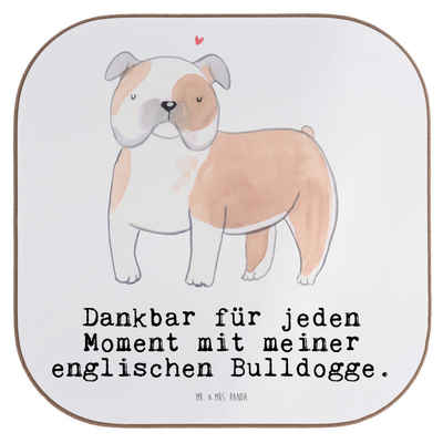 Mr. & Mrs. Panda Getränkeuntersetzer Englische Bulldogge Moment - Weiß - Geschenk, Hund, Getränkeuntersetz, 1-tlg., Innovative Designs