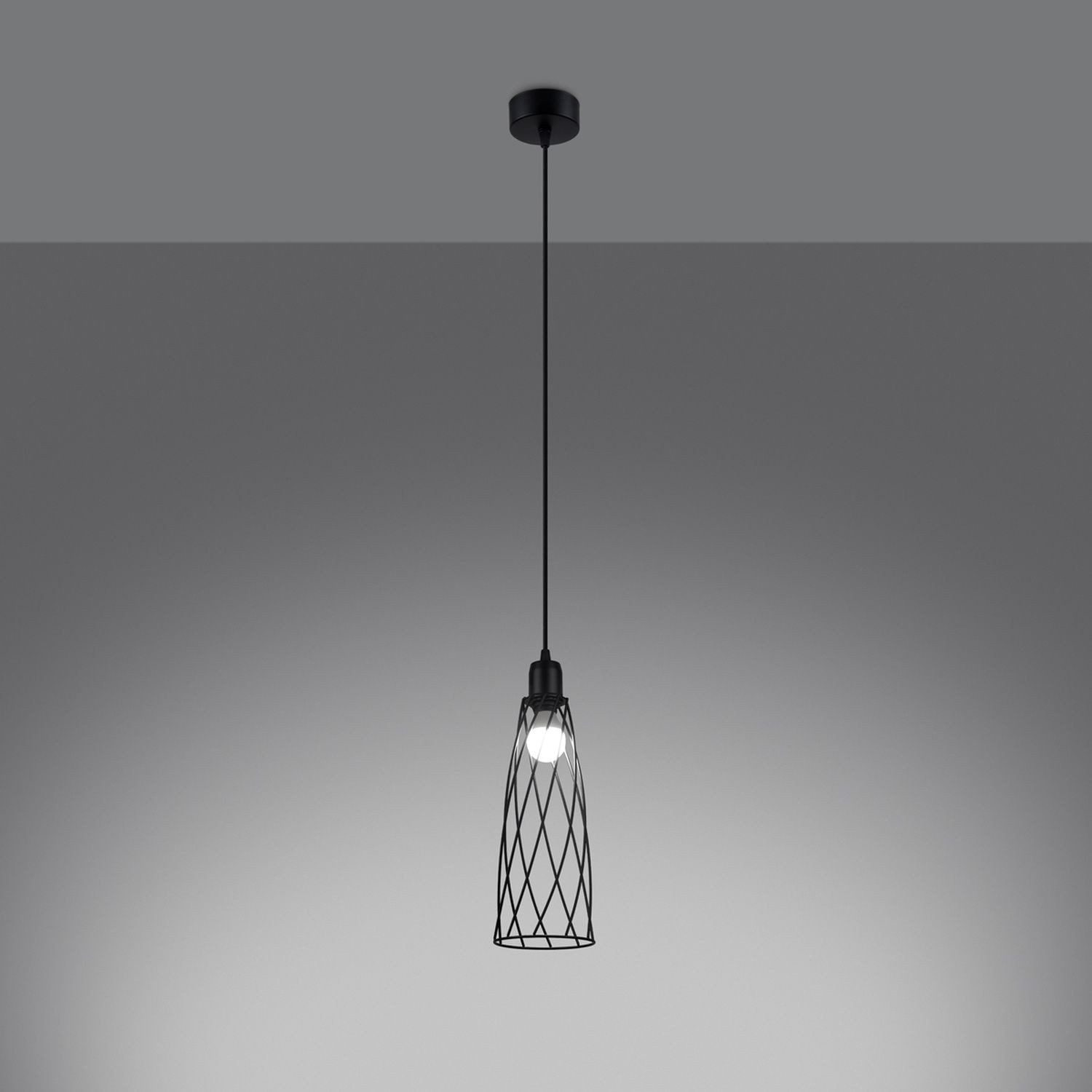 Licht-Erlebnisse Pendelleuchte FABIO, ohne Leuchtmittel, E14 Ø 12 cm H: max. 139 cm Frame Schirm rund Industrial Design