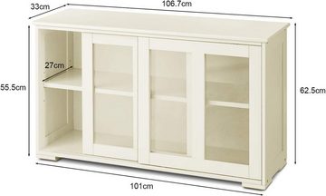 KOMFOTTEU Sideboard Küchenschrank, mit Schiebetüren