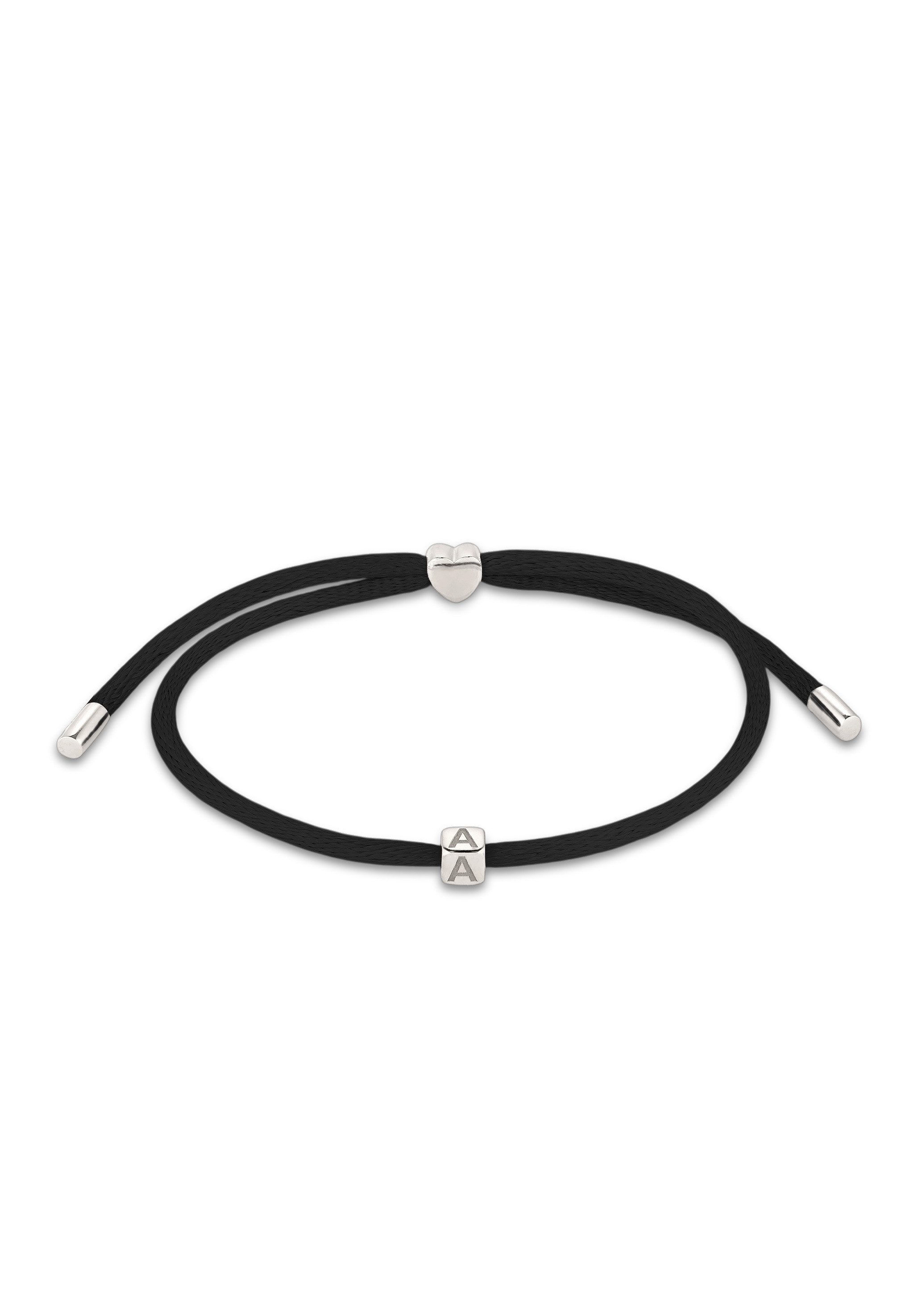 Armband Satin Lettering Heart 925 Sterling Silber vergoldet