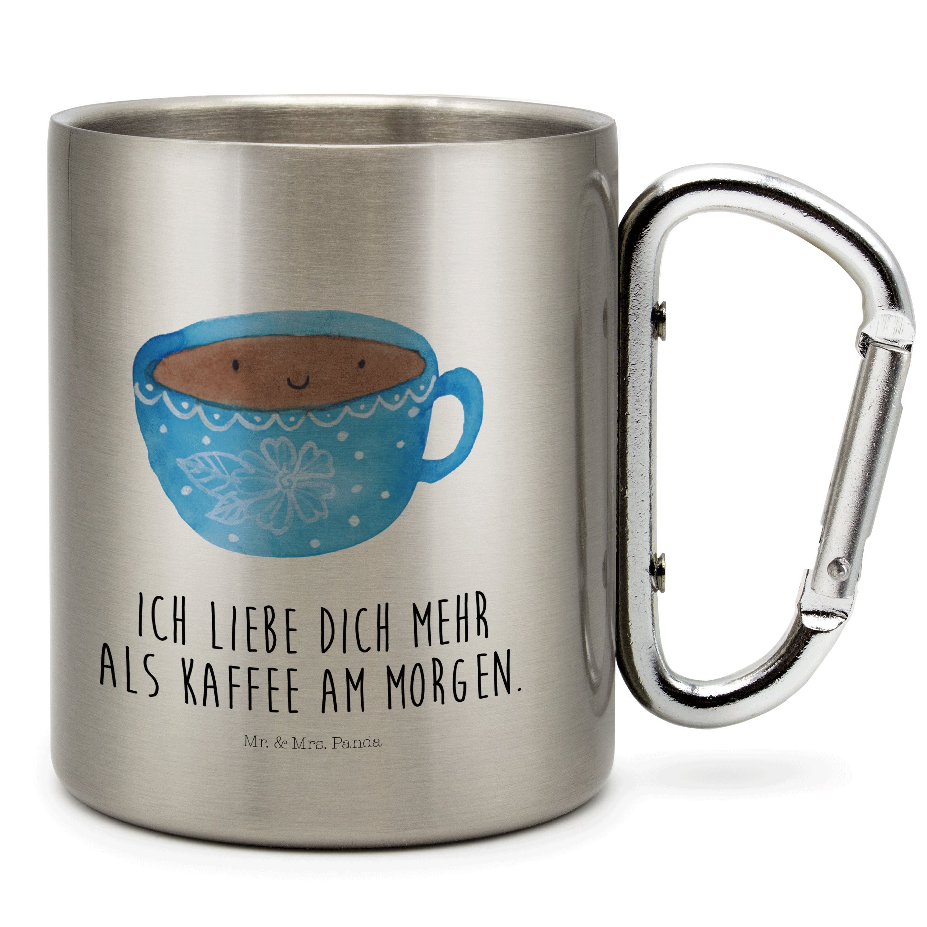Mr. & Mrs. Panda Tasse Kaffee Tasse - Transparent - Geschenk,  Edelstahlbecher, Edelstahltass, Edelstahl