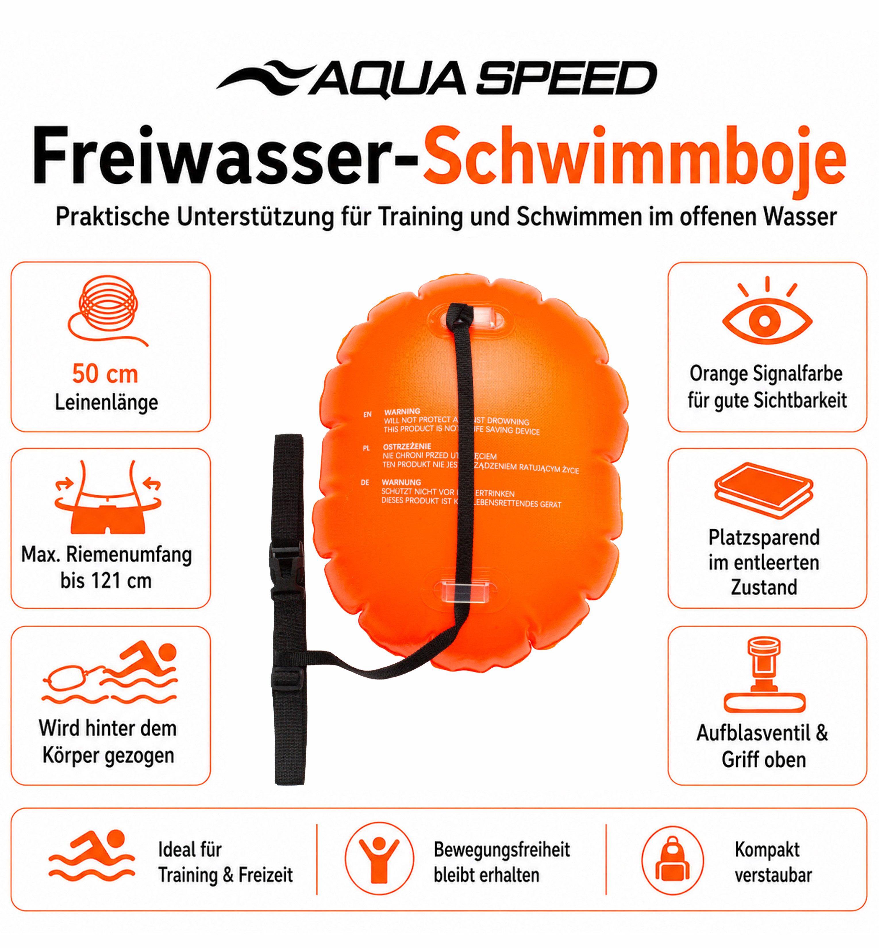 Aqua Speed Auftriebskörper Freiwasser Schwimmboje Erwachsene / Junior