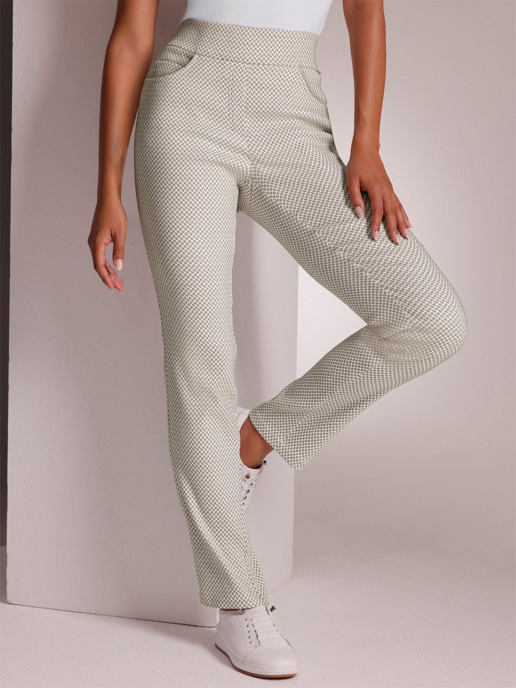 creation L Jerseyhose Lyocell-Polyester-Jacquard-Hose komfortabel günstig online kaufen