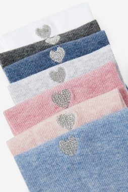 Next Socken Socken mit Baumwolle und Herzstickerei, 7er-Pack (7-Paar)