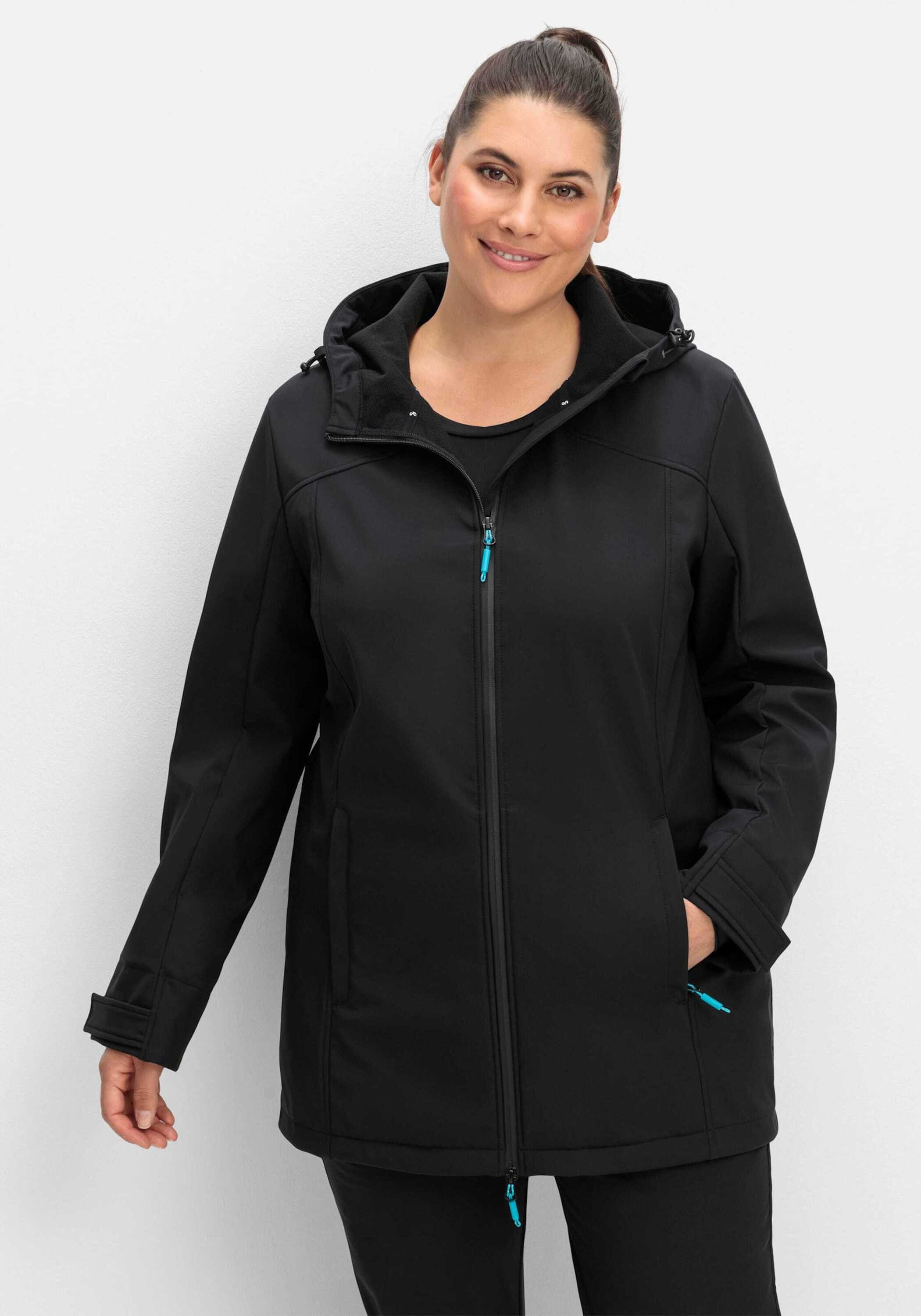 Sheego Trainingsjacke Softshelljacke Langarm Länge ca. 82cm
