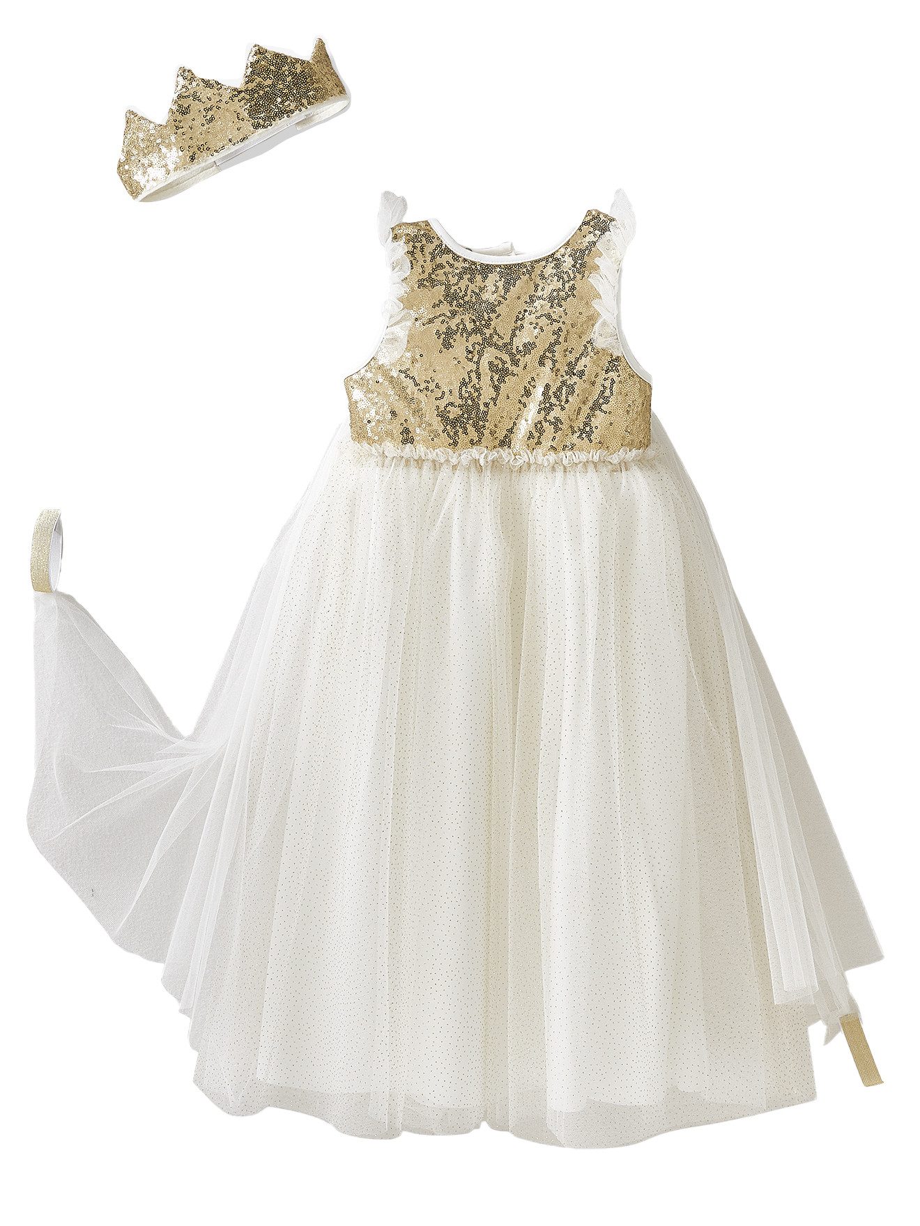 vertbaudet Kostüm Prinzessinnen-Kostüm mit Schleppe und Krone