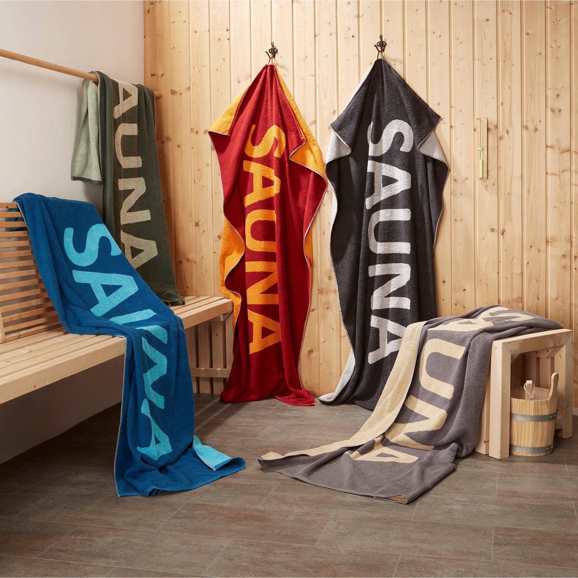 Erwin Müller Saunatuch Saunatuch, Walkfrottier, Walk-Frottier Schriftzug