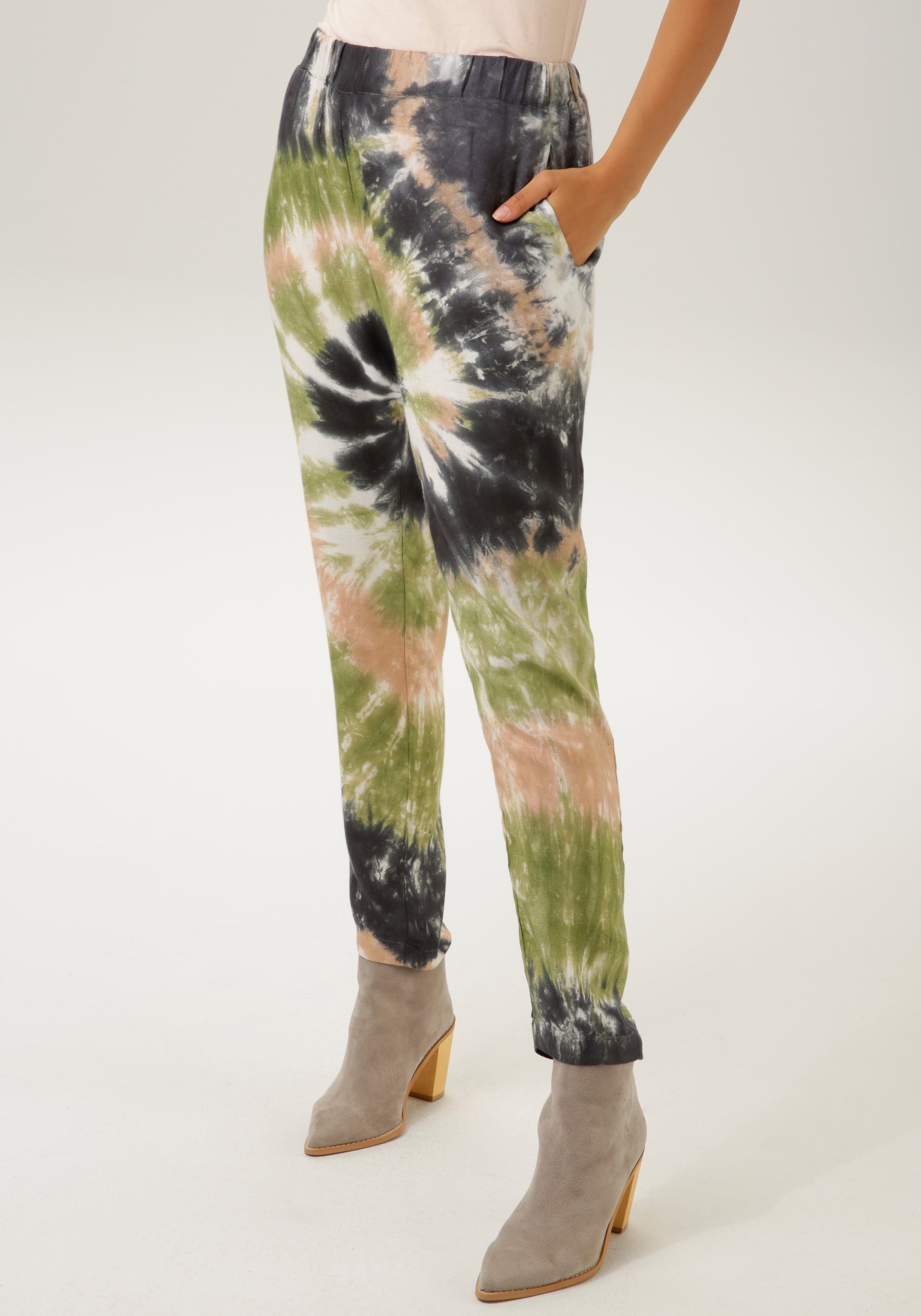 Aniston CASUAL Schlupfhose mit Batikdruck - günstig online kaufen