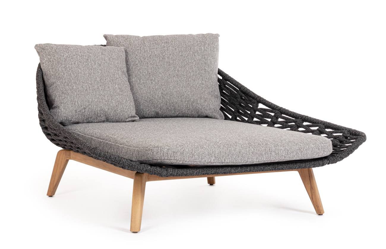 Bizzotto Daybed Tamires aus Teakholz, Anthrazit