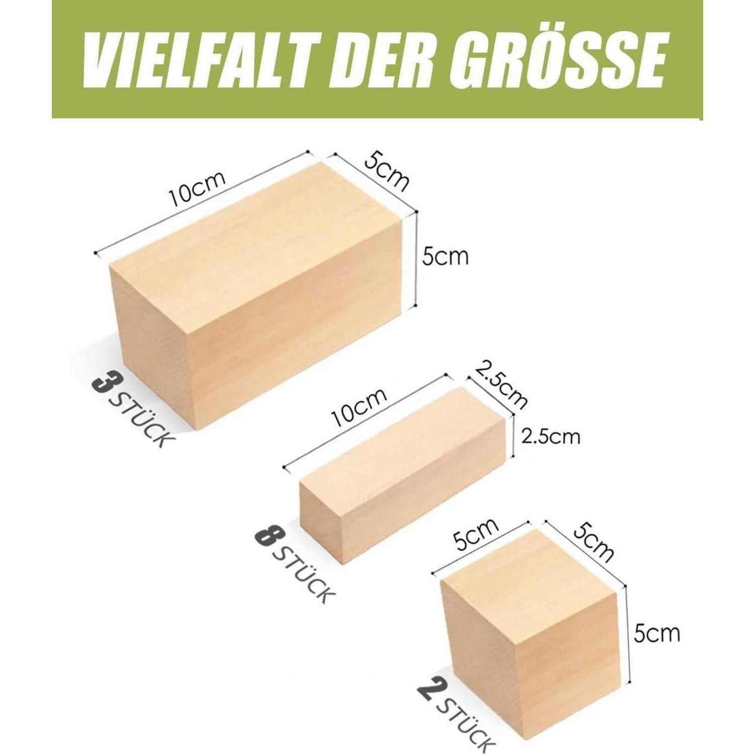 LuxusKollektion Cuttermesser Schnitzholz Lindenholz 13-teilig mit Schnitzvo günstig online kaufen
