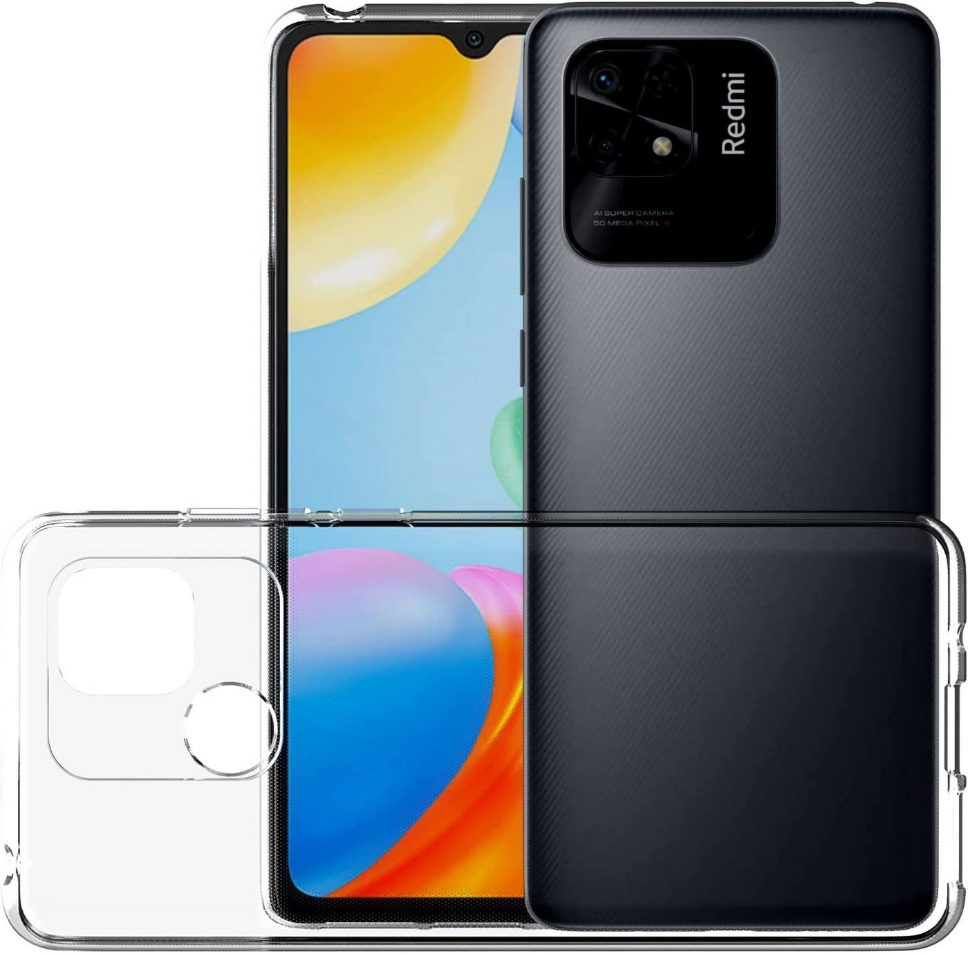 MSM Handyhülle Hülle für Xiaomi Redmi 10C Silikon Schutzhülle Tasche Klar Case