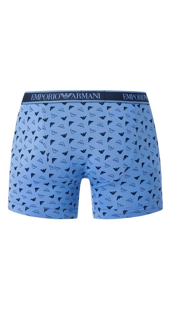 Emporio Armani Boxershorts Unterwäsche Stretch Cotton blau/dunkelblau gemustert Herren - 3 Stück