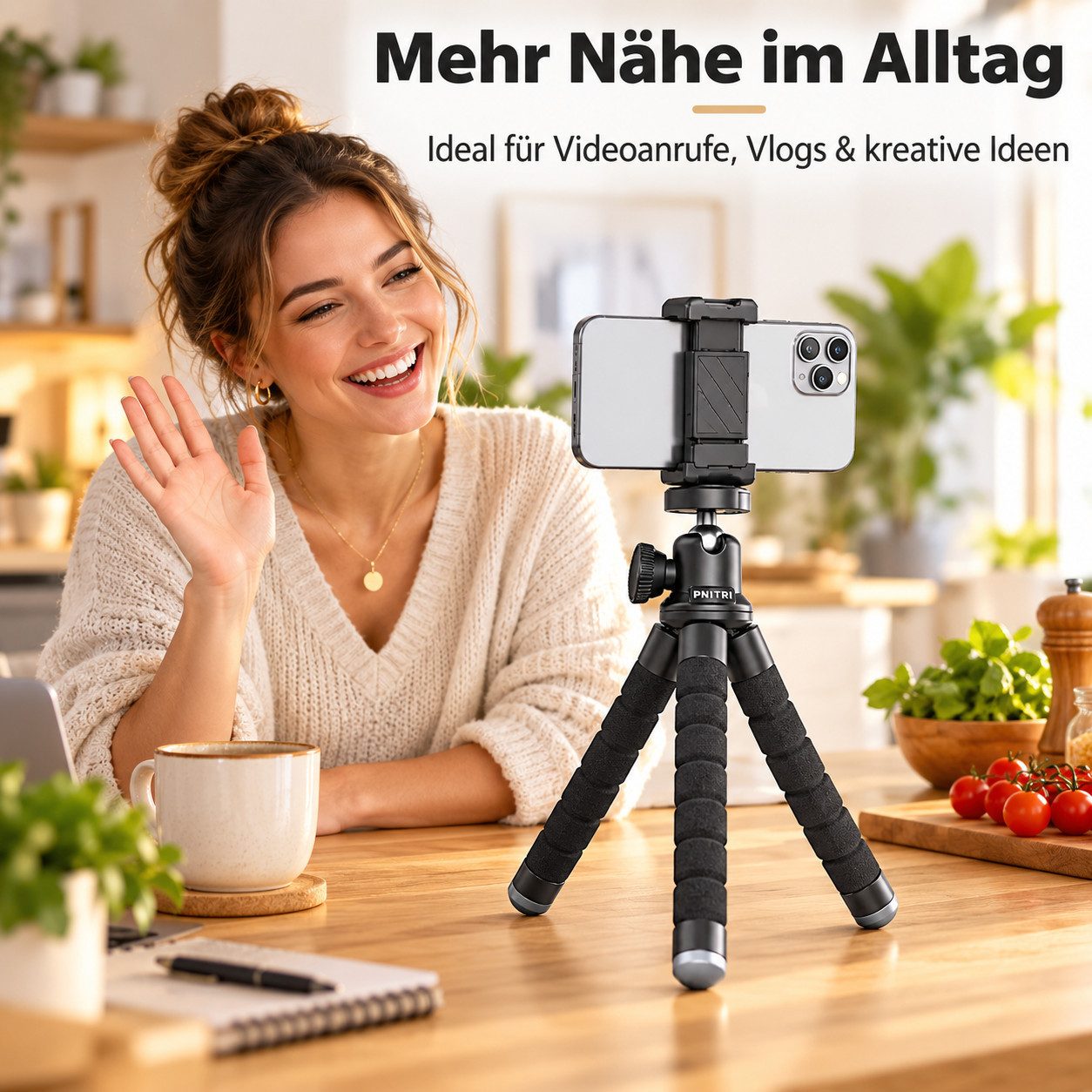 Diyarts Kamerastativ (360° drehbares, Reisestativ, für iPhone & Android-Smartphones) – Bild 4 von 5